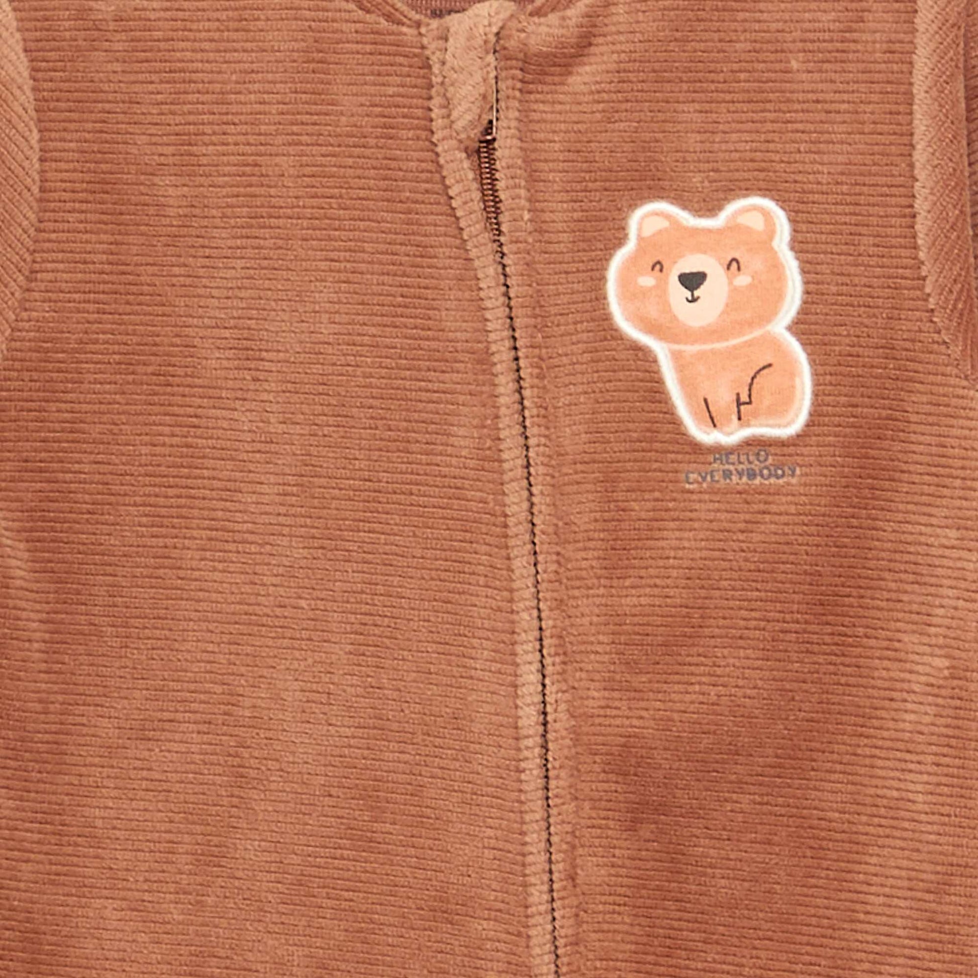 Corduroy Footed Pajamas BROWN