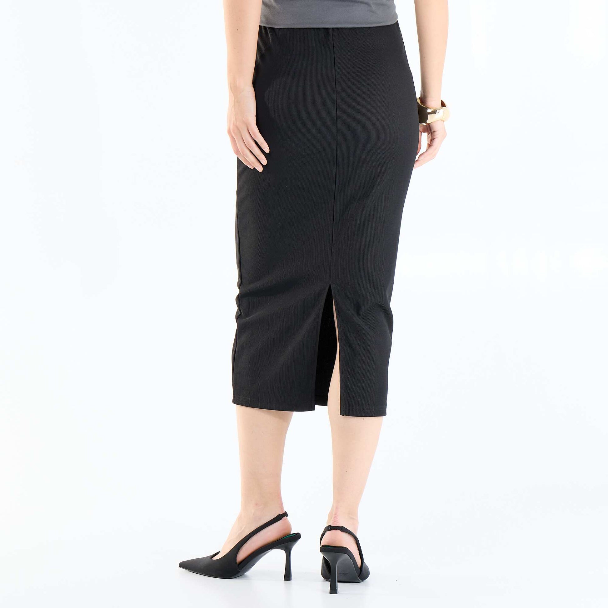 Midi pencil skirt BLACK