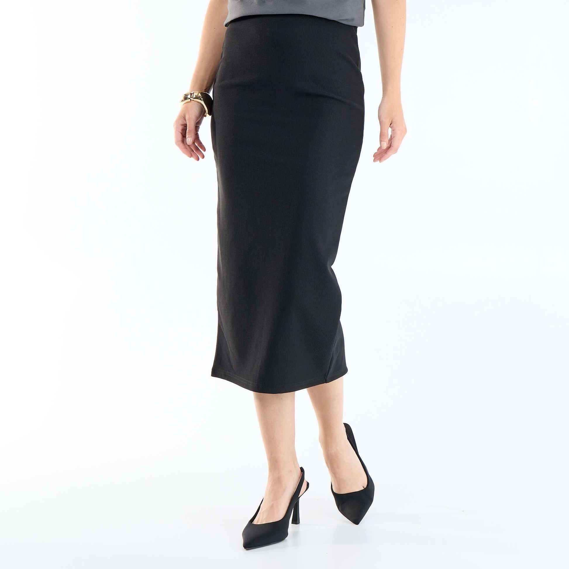 Midi pencil skirt BLACK