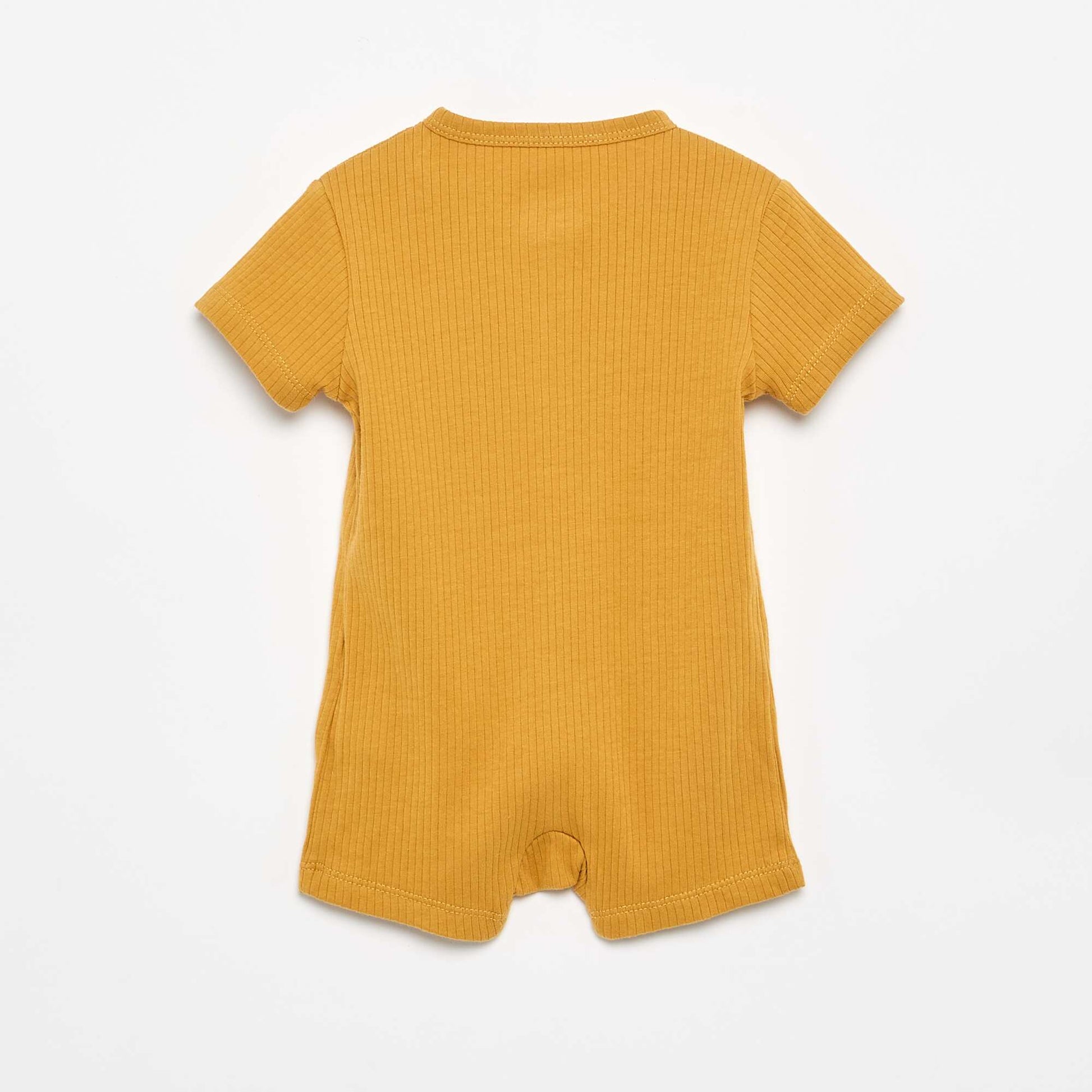 Short Rib-Knit Baby Sleepsuit YELLOW