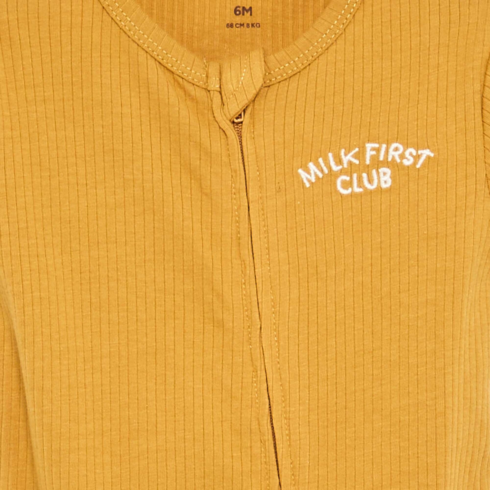 Short Rib-Knit Baby Sleepsuit YELLOW