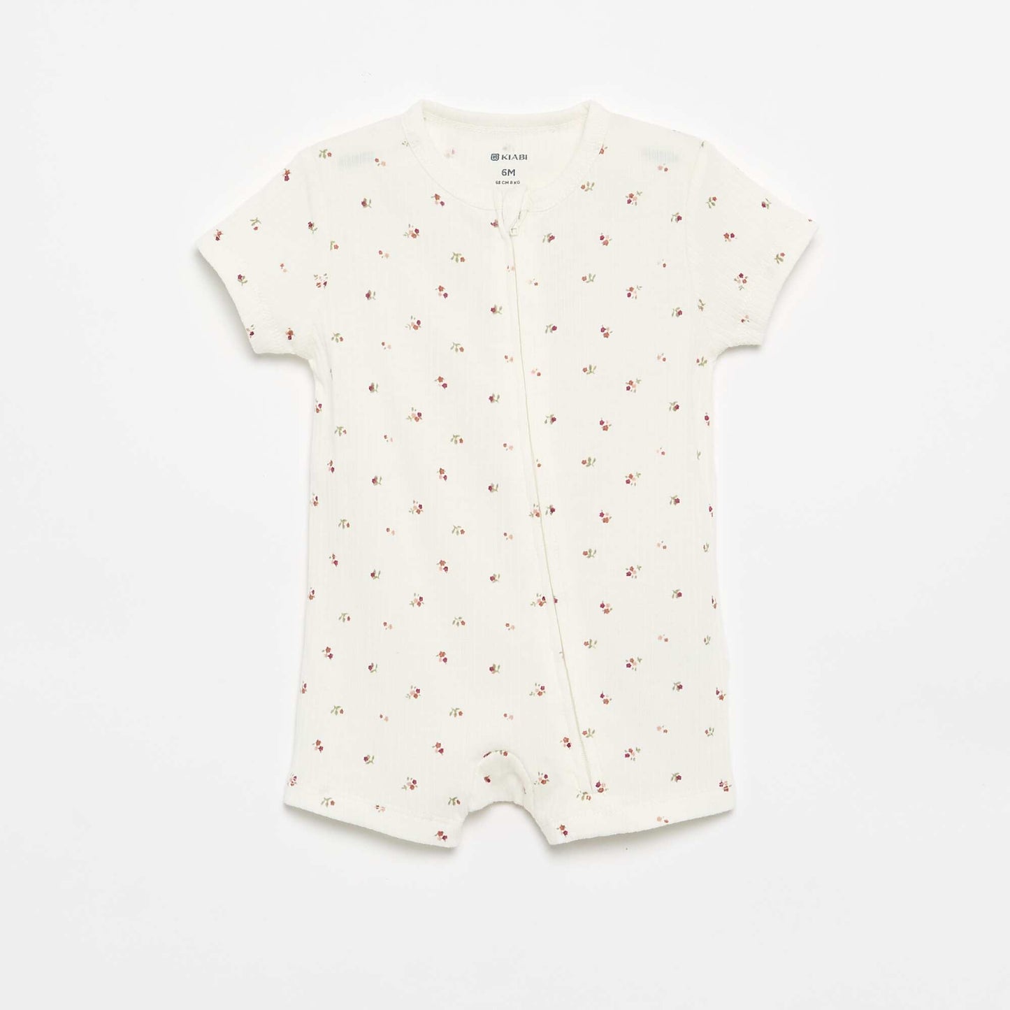 Short Ribbed Knit Sleepsuit WHITE