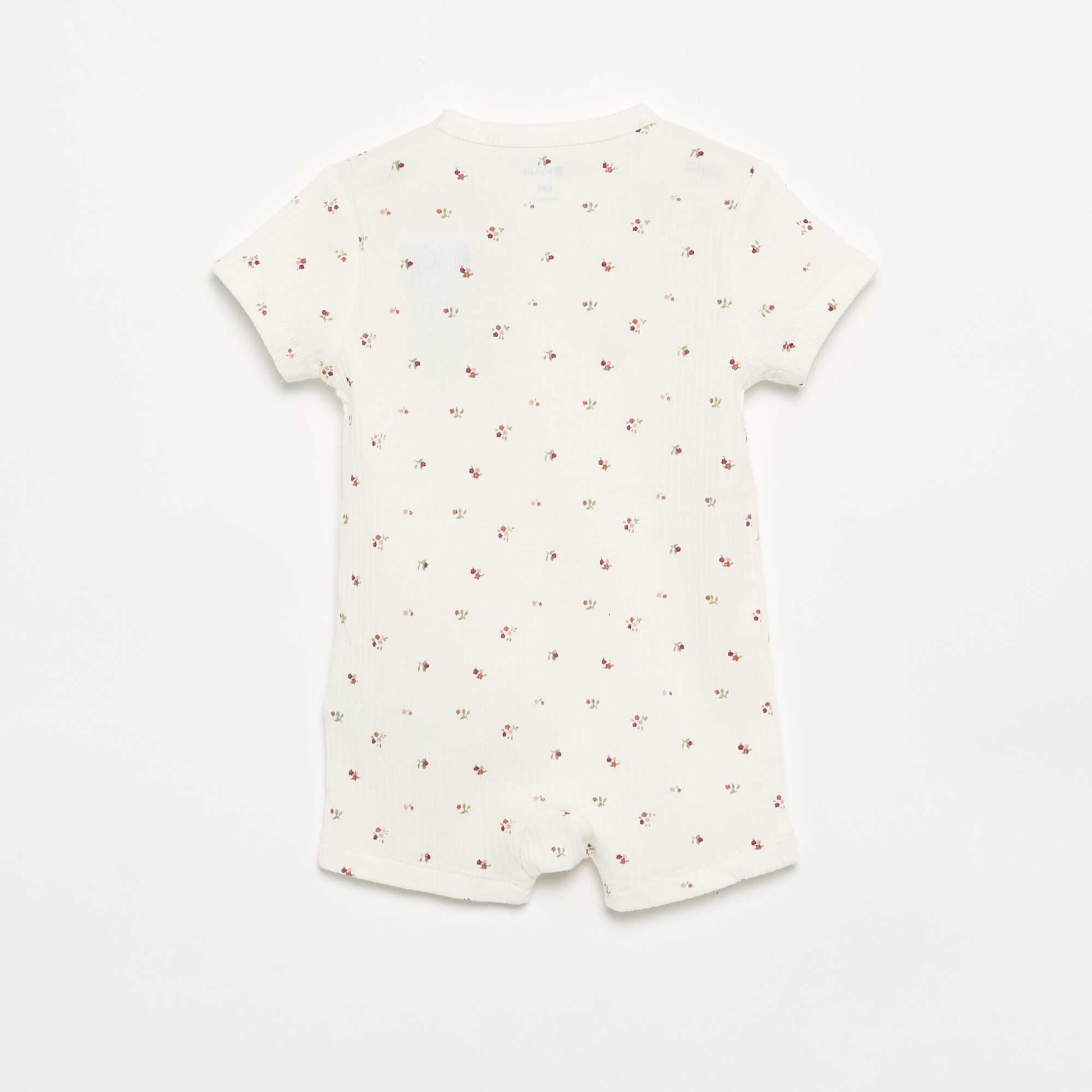 Short Ribbed Knit Sleepsuit WHITE