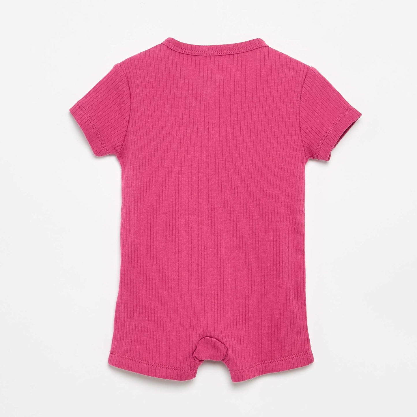 Dreamy Ribbed Knit Short Sleepsuit PINK