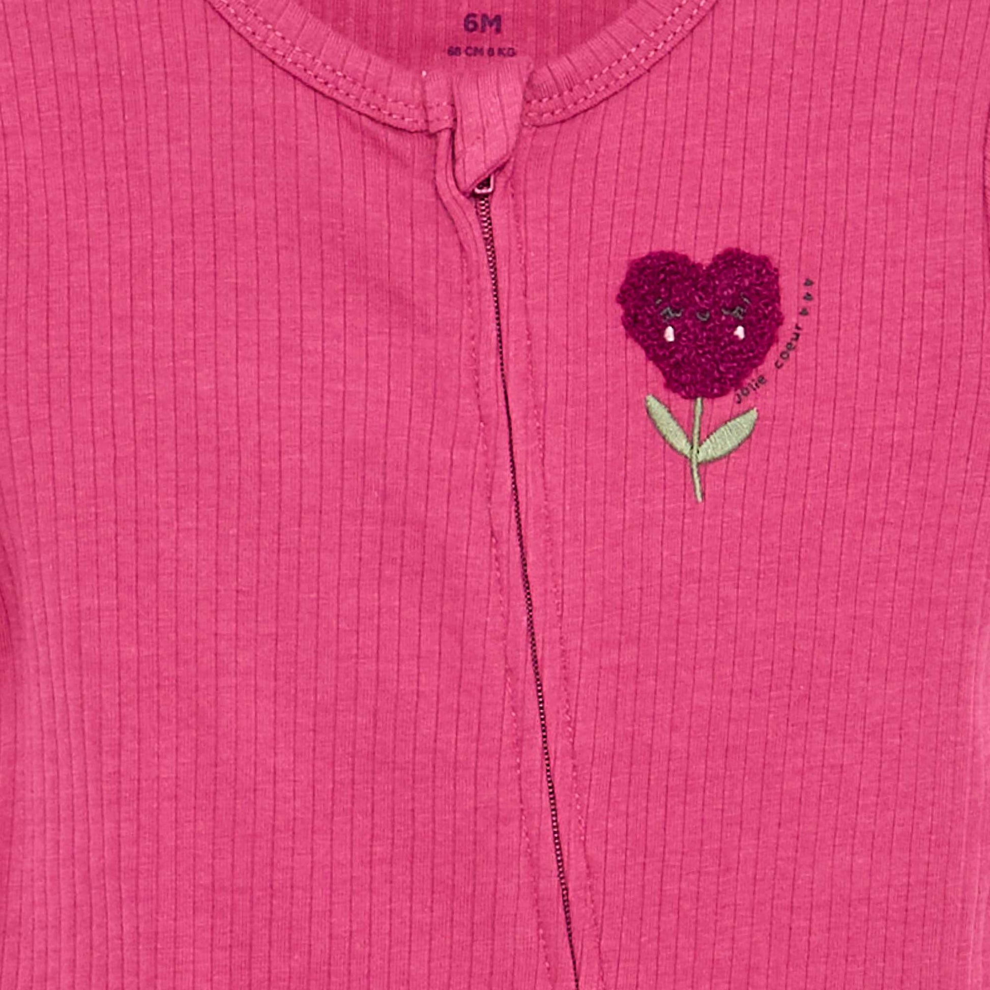 Dreamy Ribbed Knit Short Sleepsuit PINK