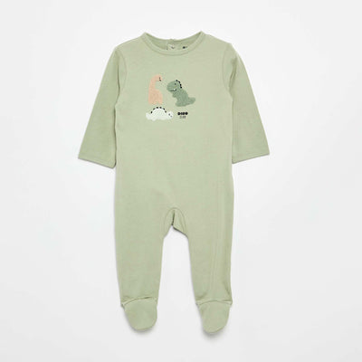 Cotton jersey sleepsuit GREEN