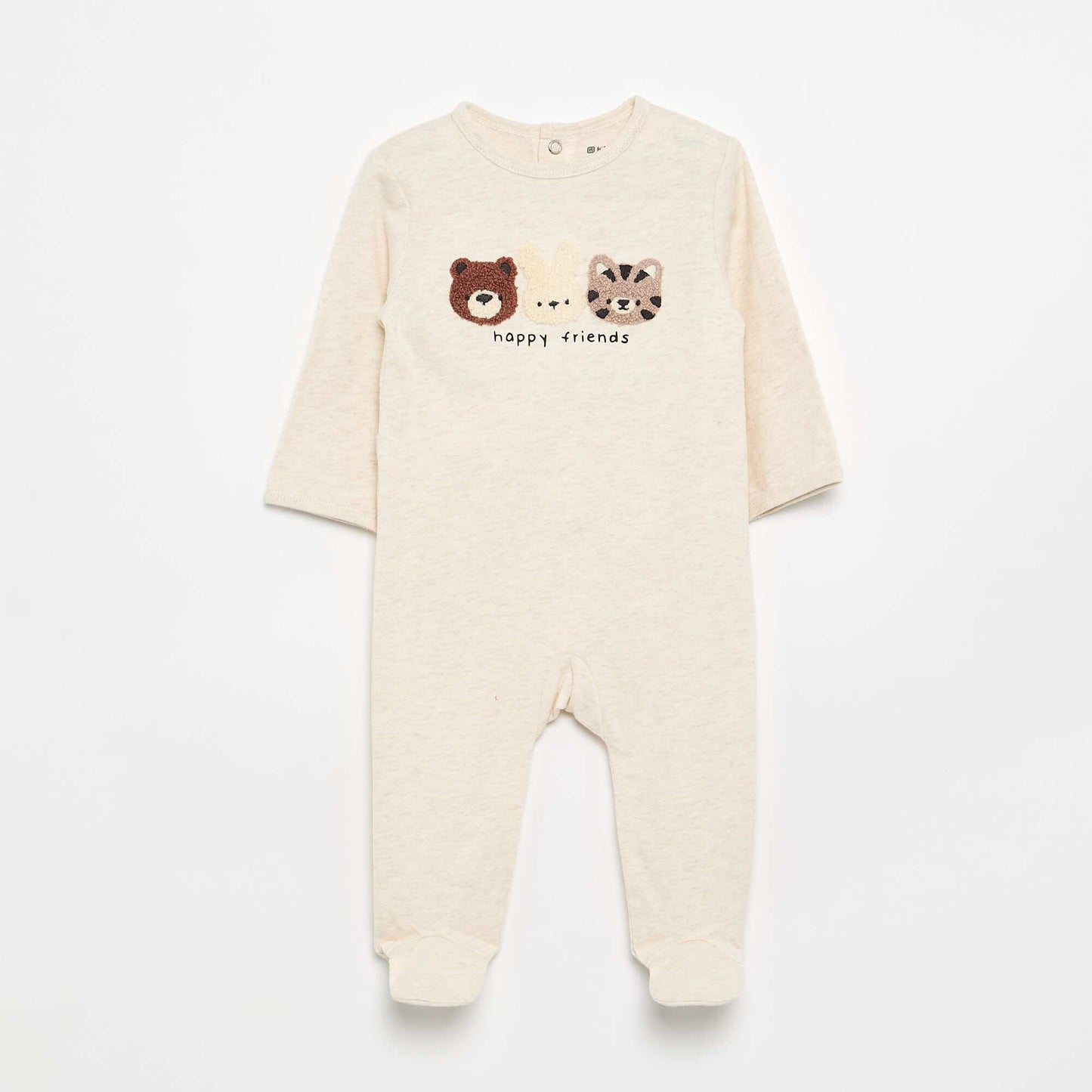 Cotton jersey sleepsuit BEIGE
