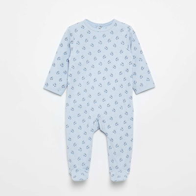 Cotton jersey sleepsuit BLUE