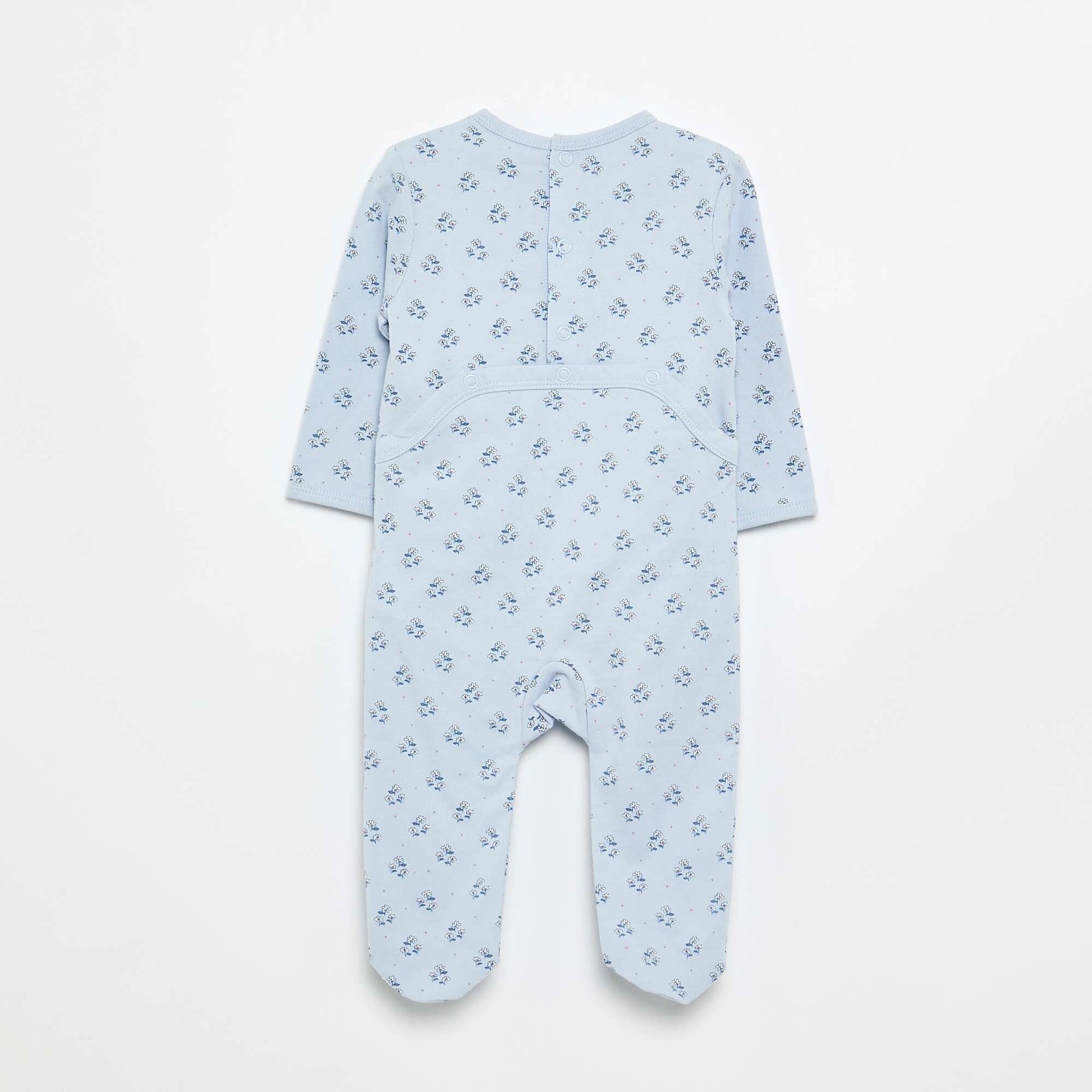 Cotton jersey sleepsuit BLUE