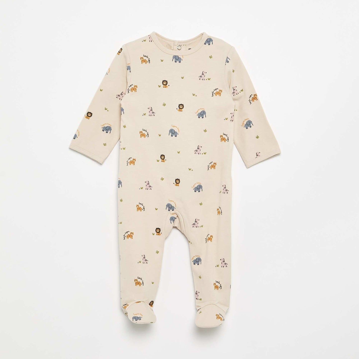 Cotton jersey sleepsuit BEIGE