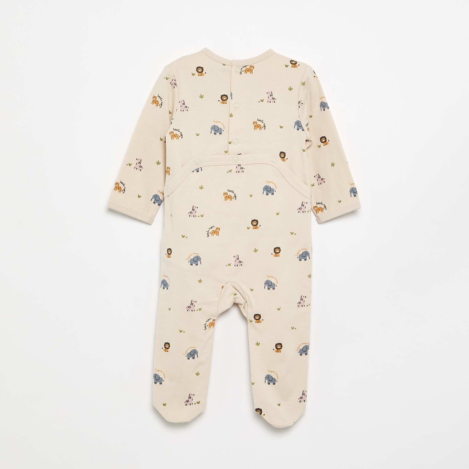 Cotton jersey sleepsuit BEIGE
