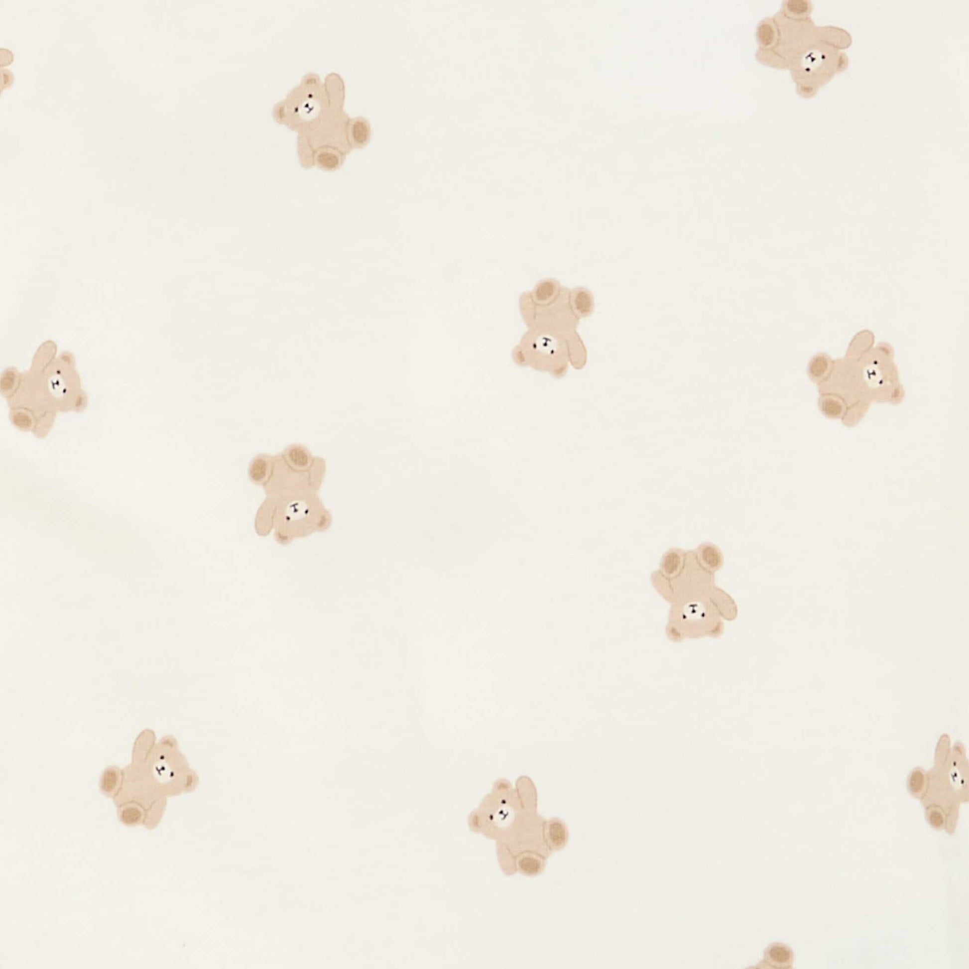 Cotton Jersey Teddy Bear Sleepsuit WHITE