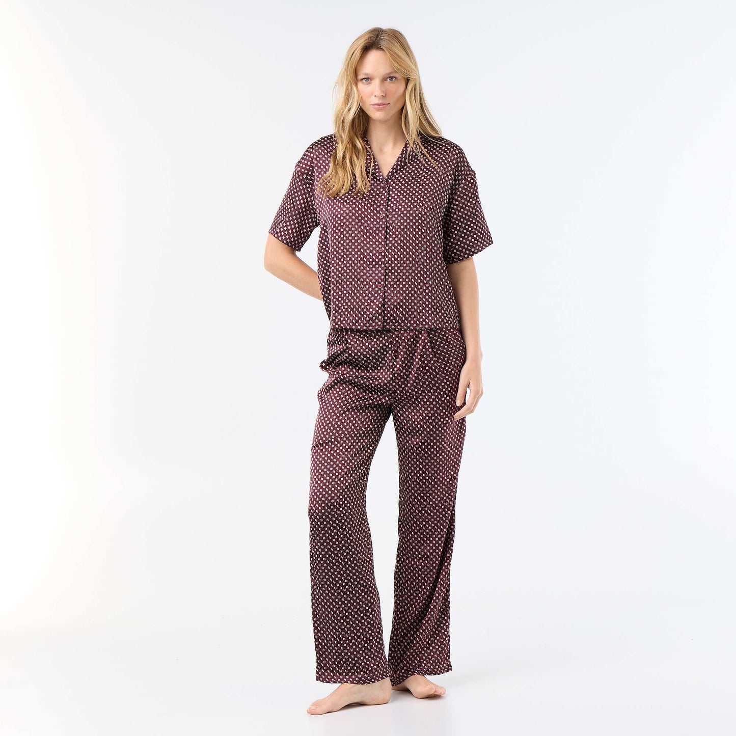 Lightweight Printed Knit Pajamas RED