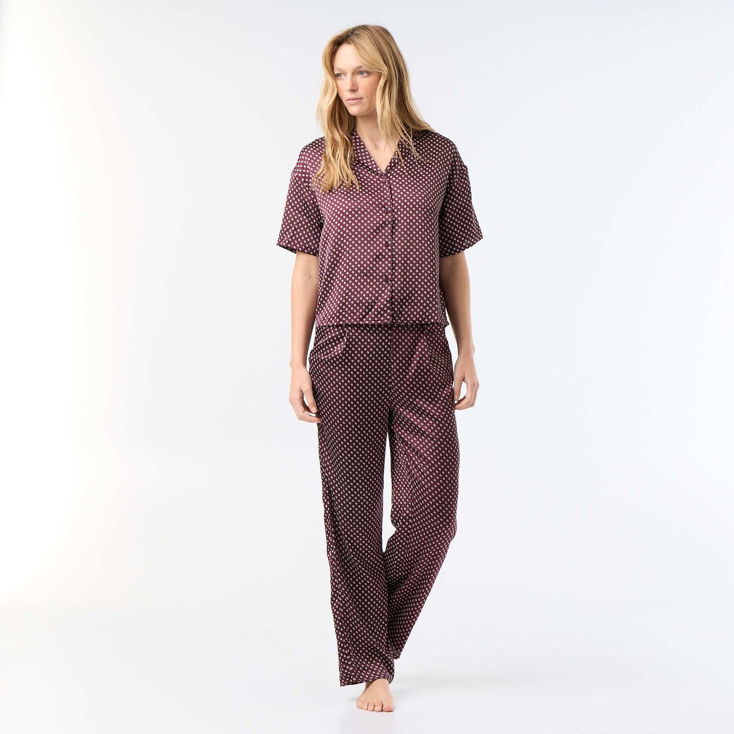 Lightweight Printed Knit Pajamas RED