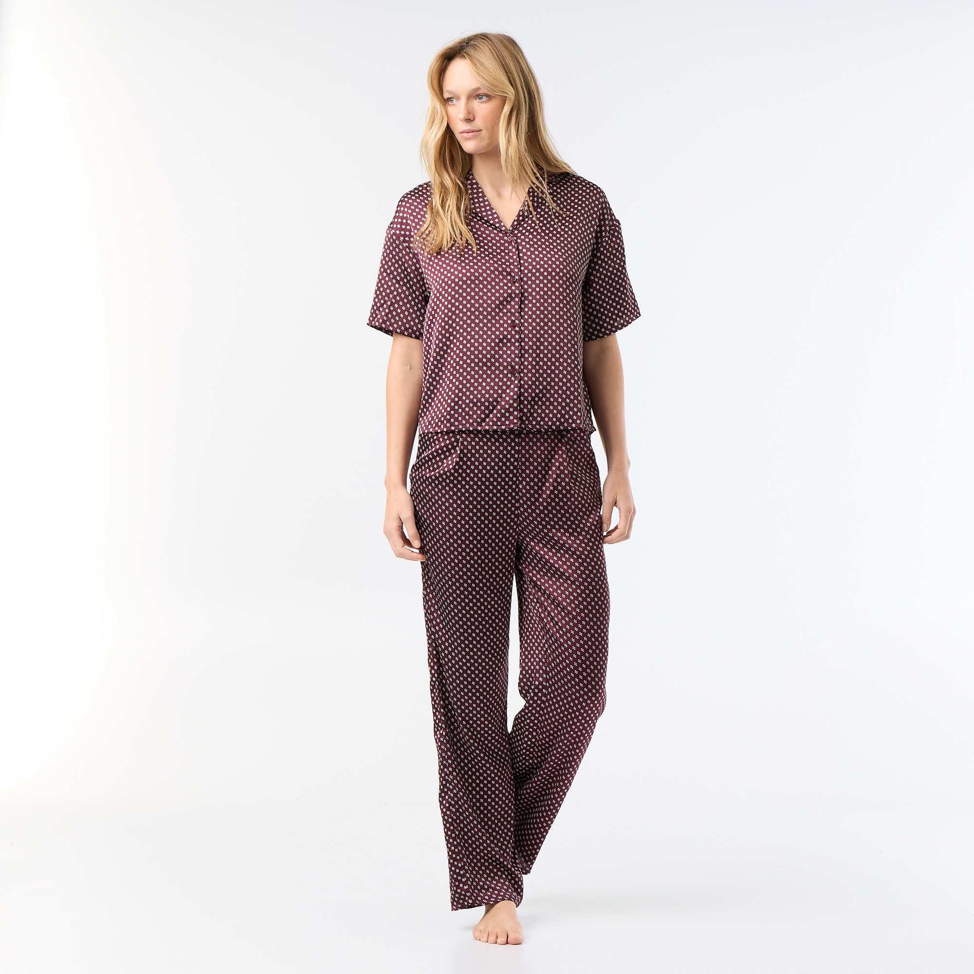 Lightweight Printed Knit Pajamas RED