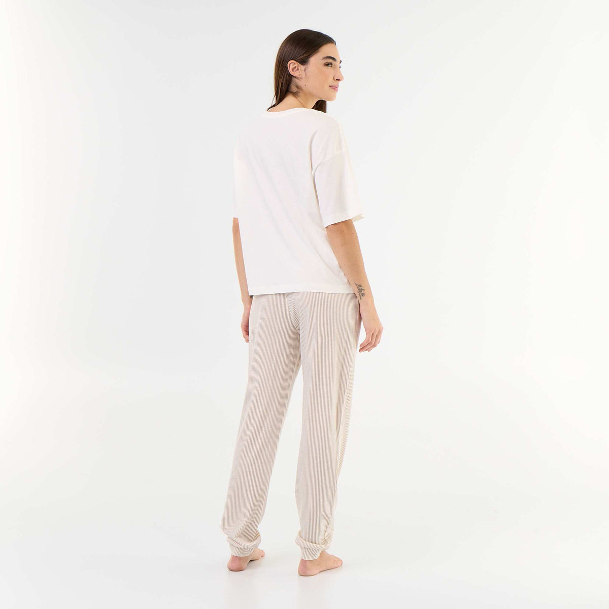 2-piece pyjama set - t-shirt + trousers WHITE
