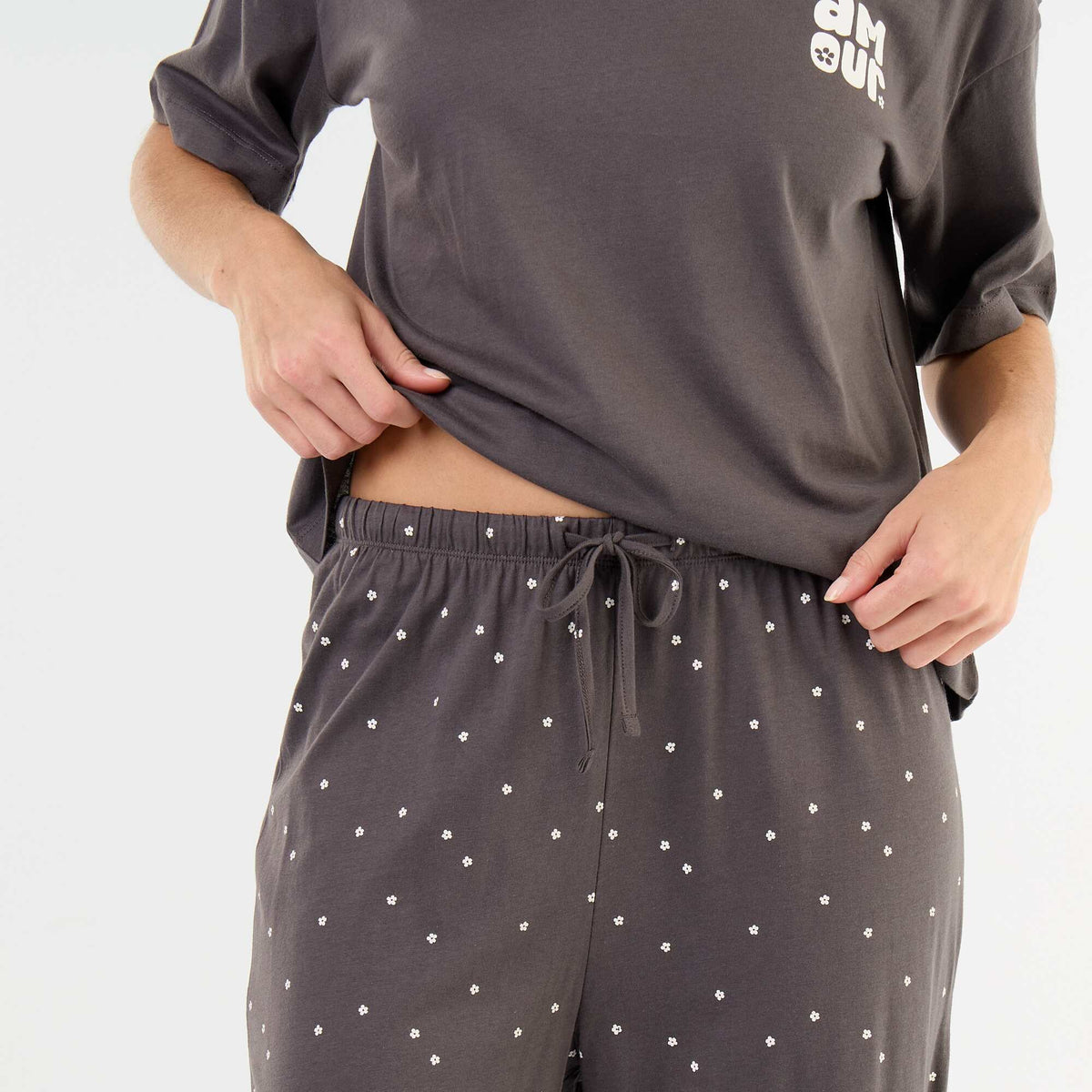 2-piece pyjama set - t-shirt + trousers BLACK