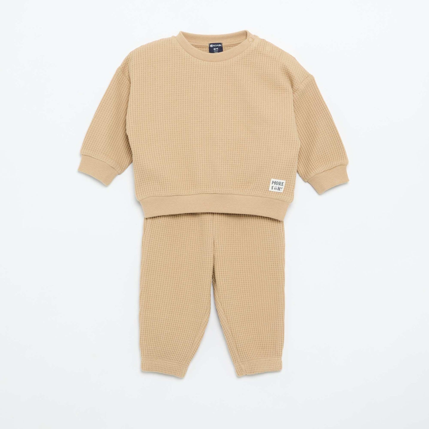 Waffle knit jogging set - 2 pieces BEIGE