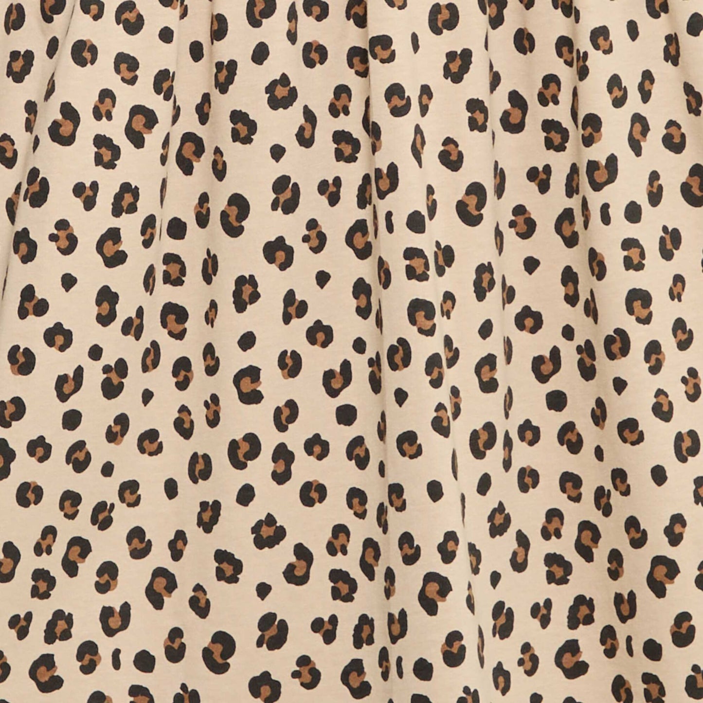 Long-sleeved cotton jersey dress BEIGE