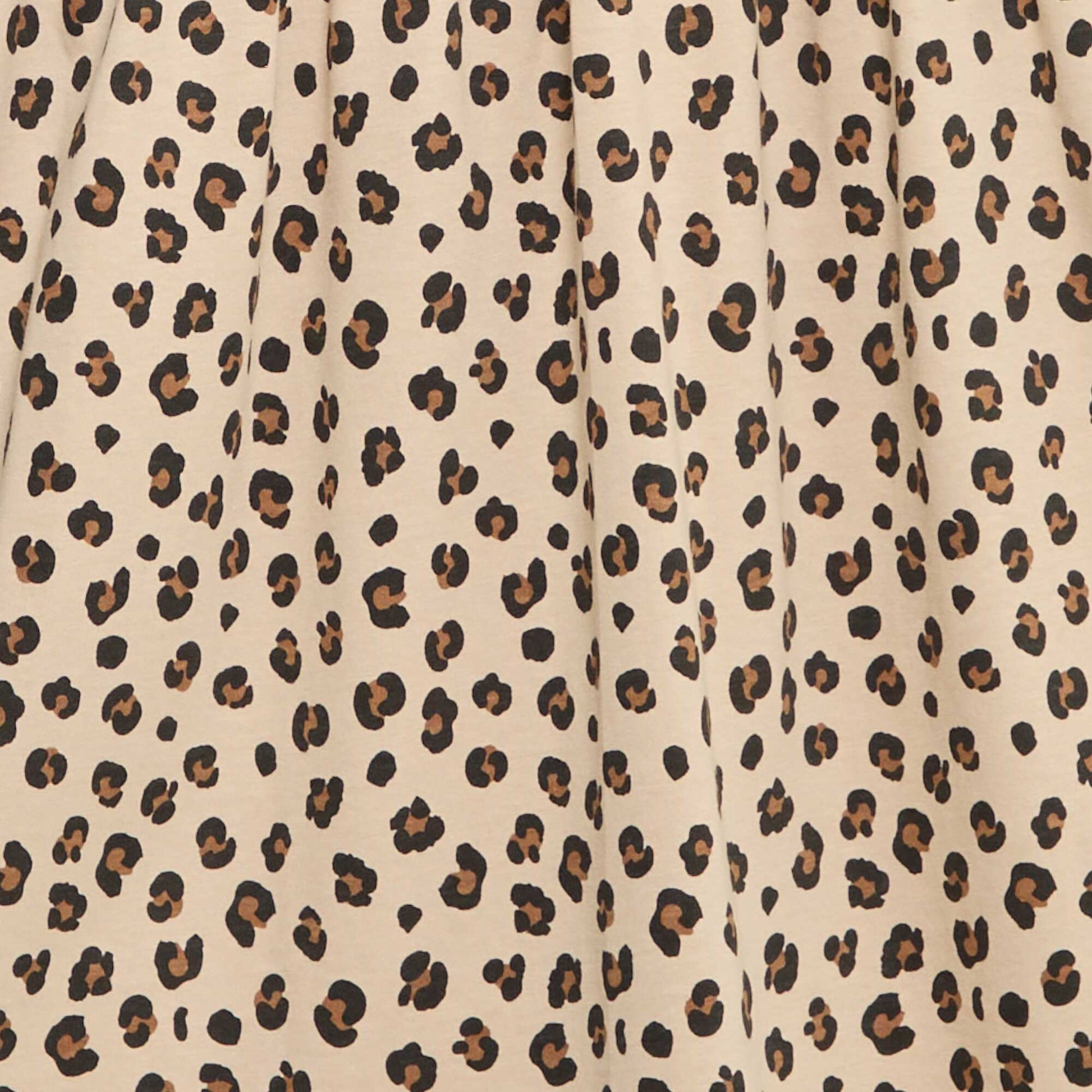 Long-sleeved cotton jersey dress BEIGE