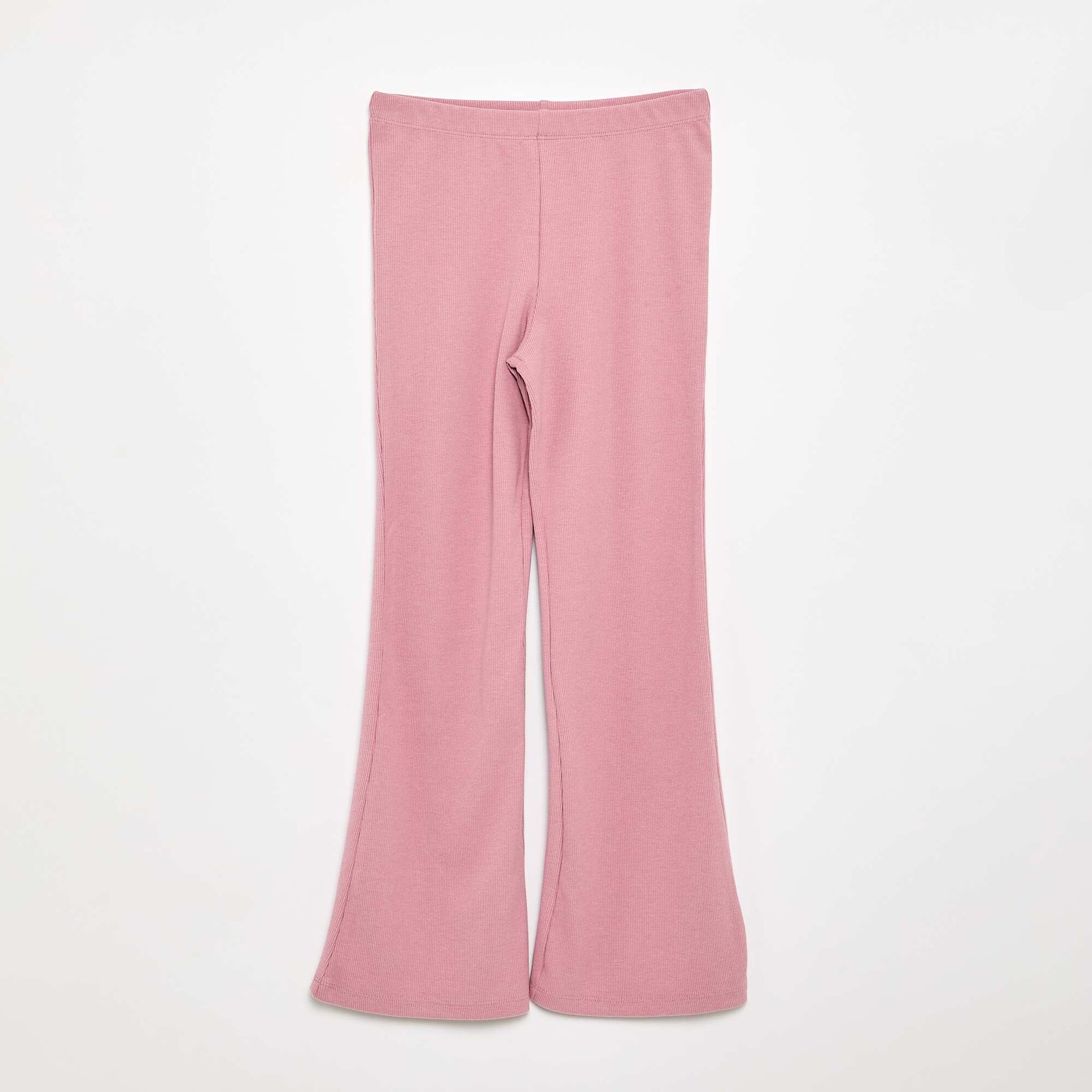 Ribbed knit flare leggings PINK