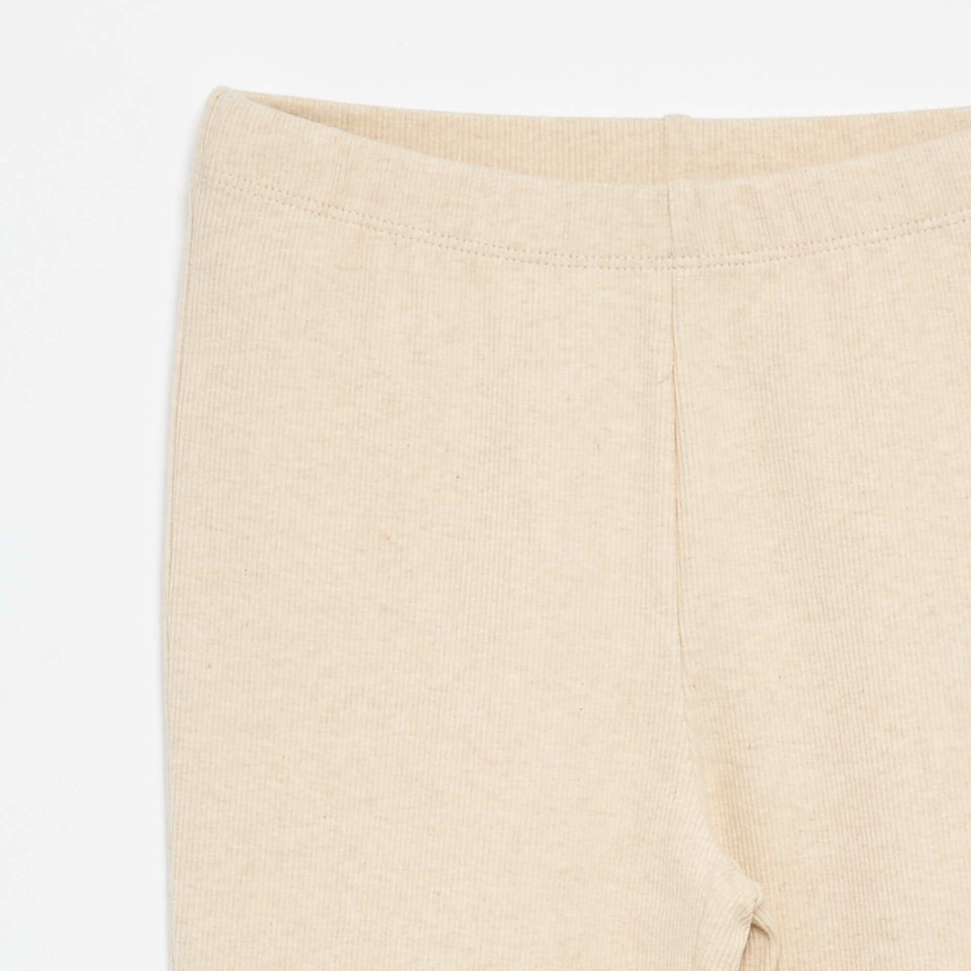 Ribbed flare leggings BEIGE