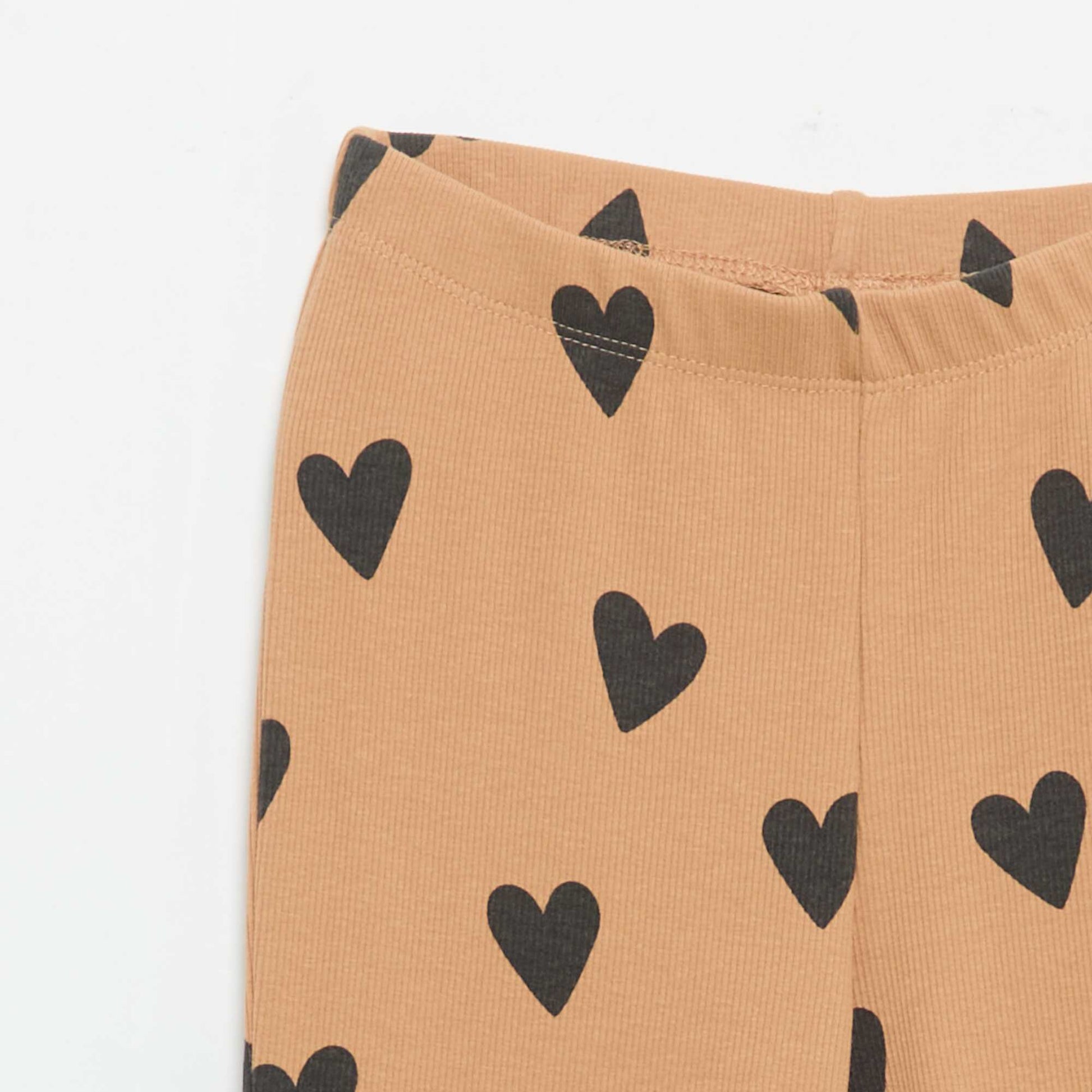 Patterned Long Leggings BROWN