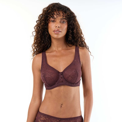 Full-coverage balconette bra PURPLE