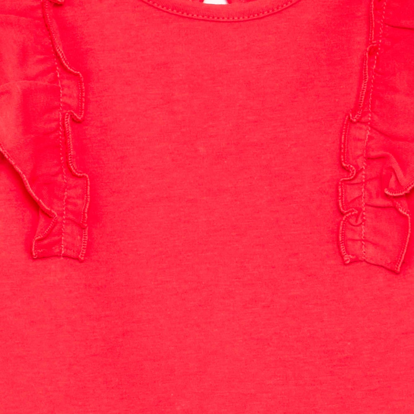 Ruffle-sleeved T-shirt RED