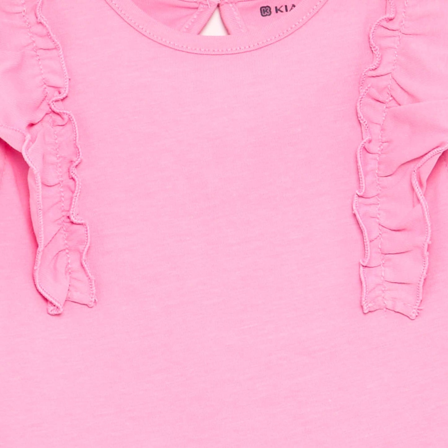 Ruffle-sleeved T-shirt PINK