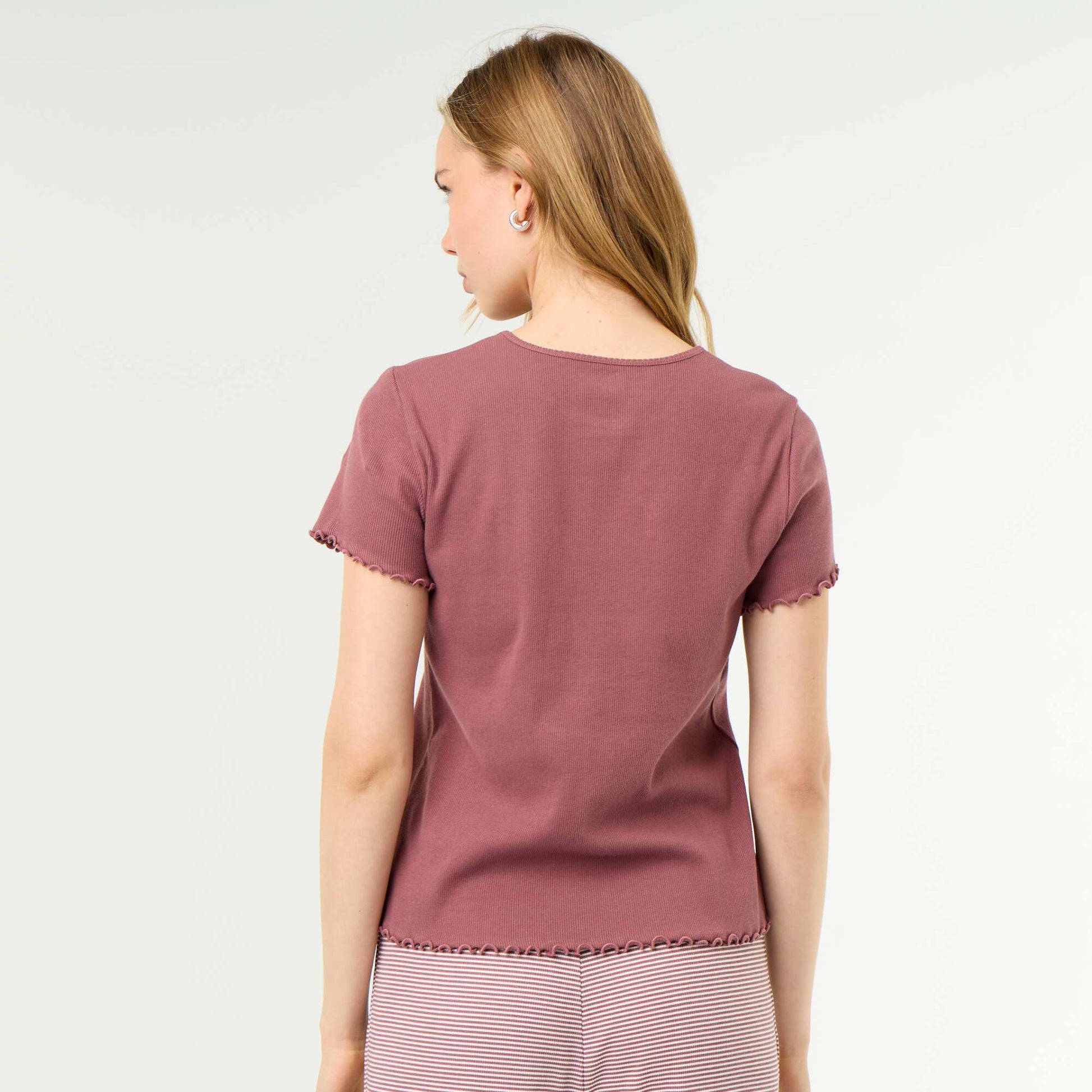 Ribbed Pyjama T-Shirt PINK