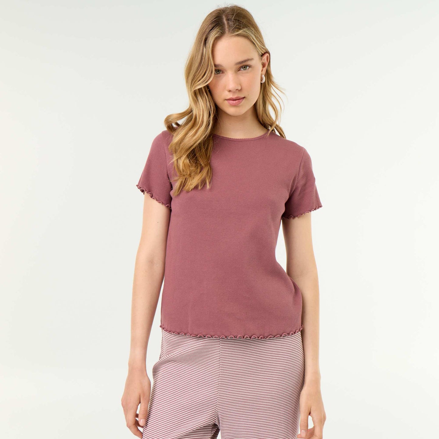 Ribbed Pyjama T-Shirt PINK