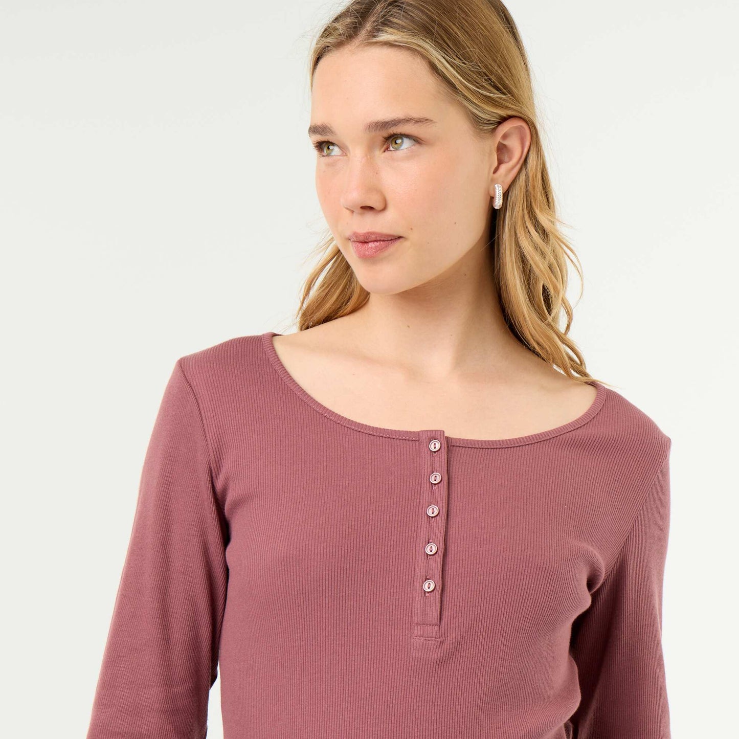 Ribbed Knit Pyjama T-shirt PINK