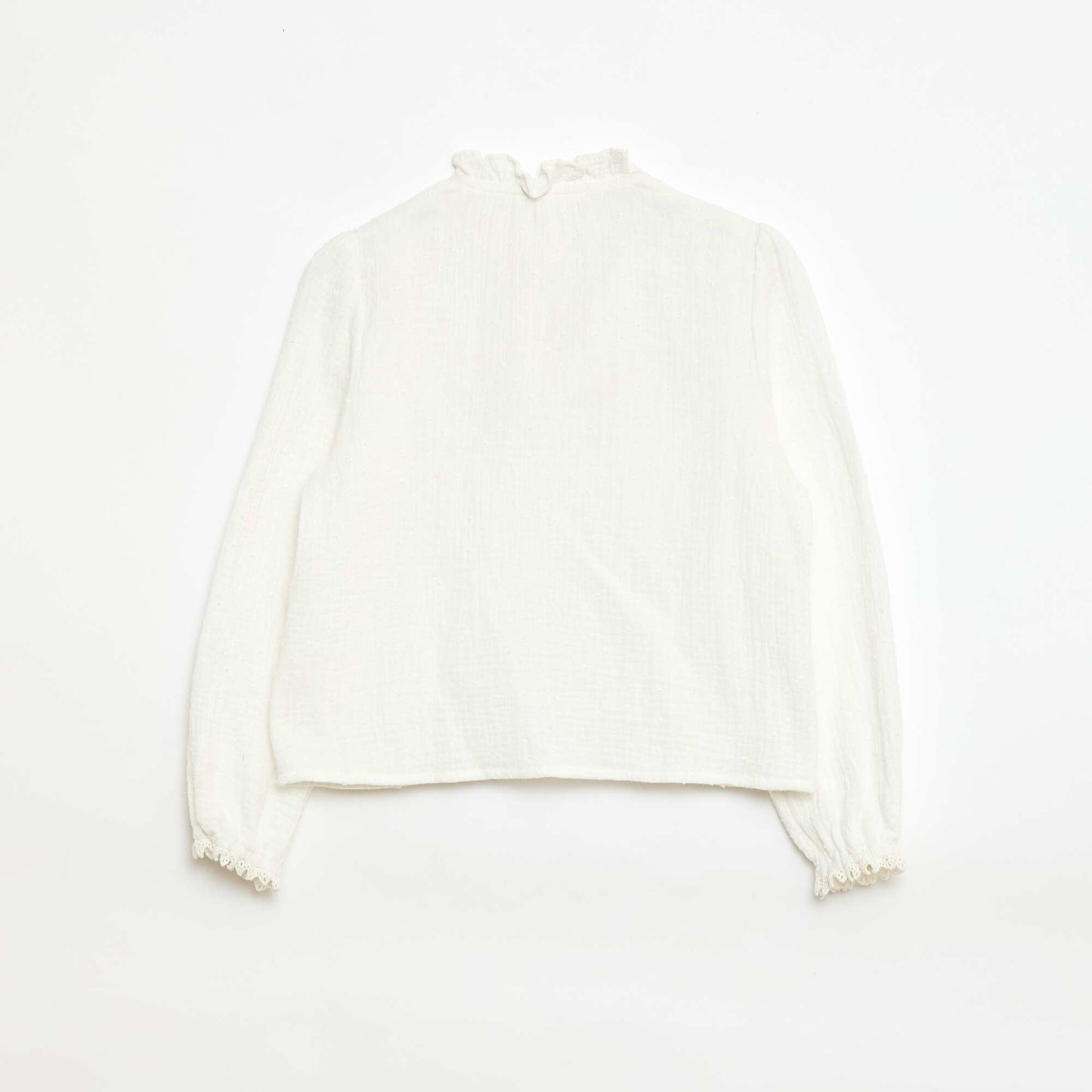 Cotton Dobby Blouse WHITE