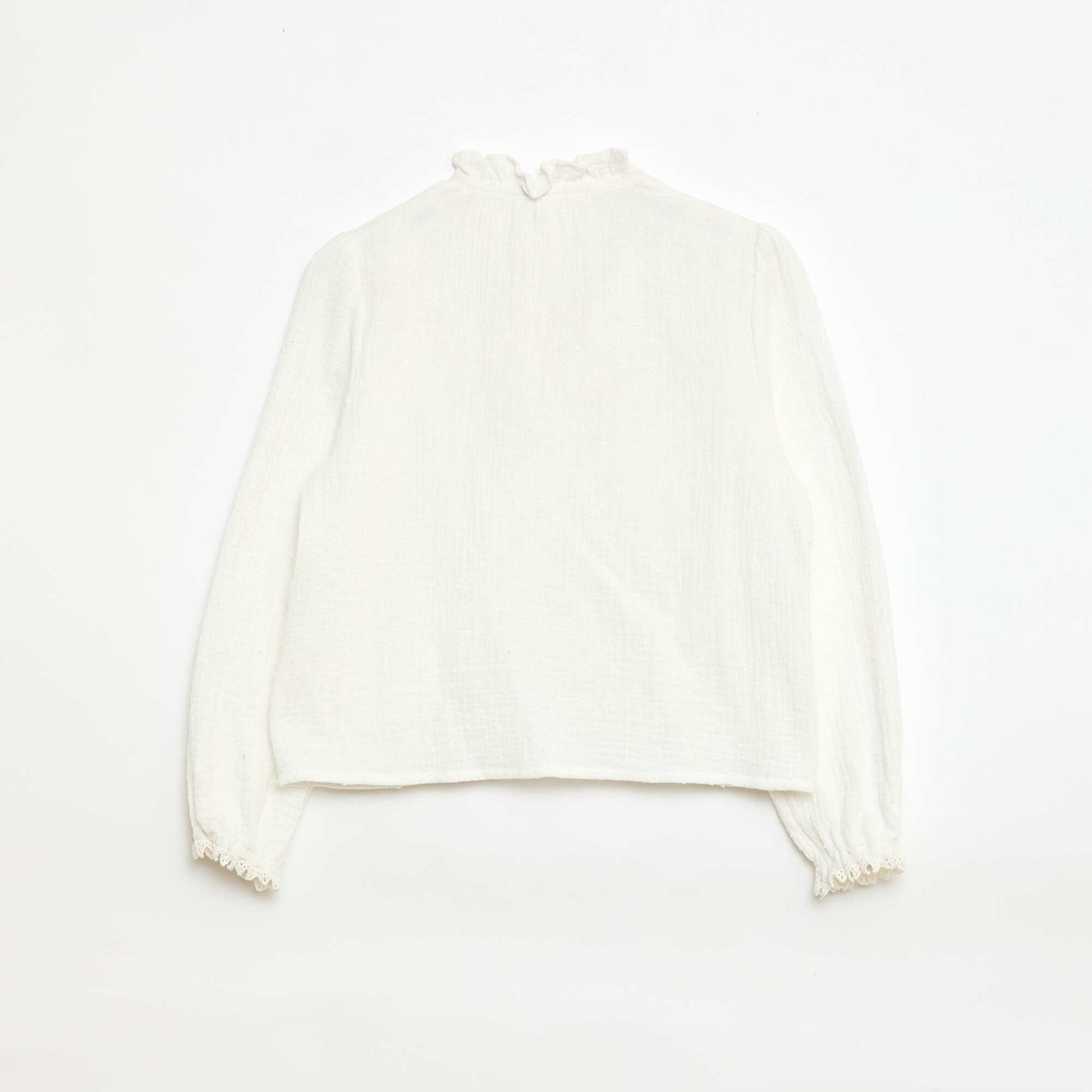 Cotton Dobby Blouse WHITE