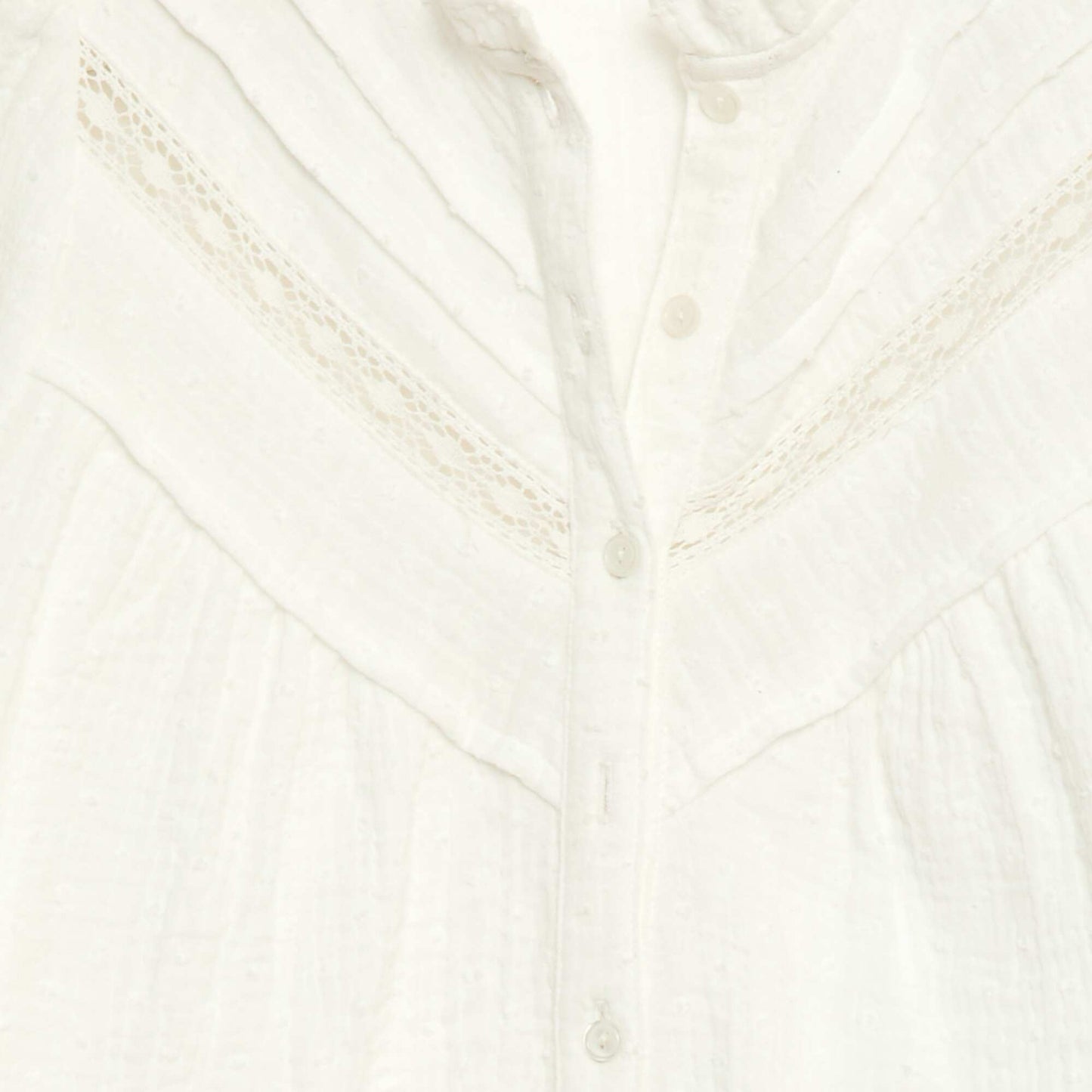 Cotton Dobby Blouse WHITE