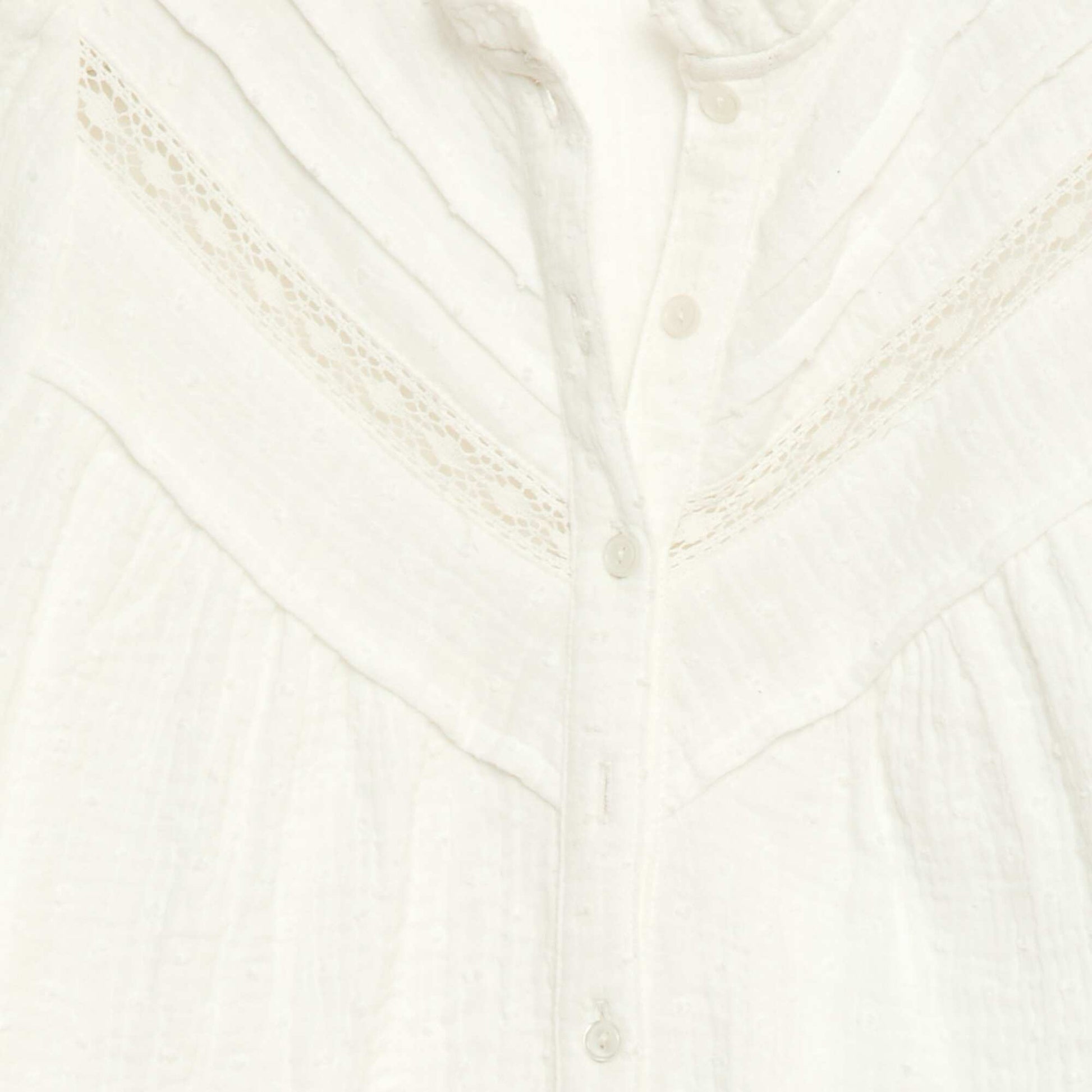 Cotton Dobby Blouse WHITE