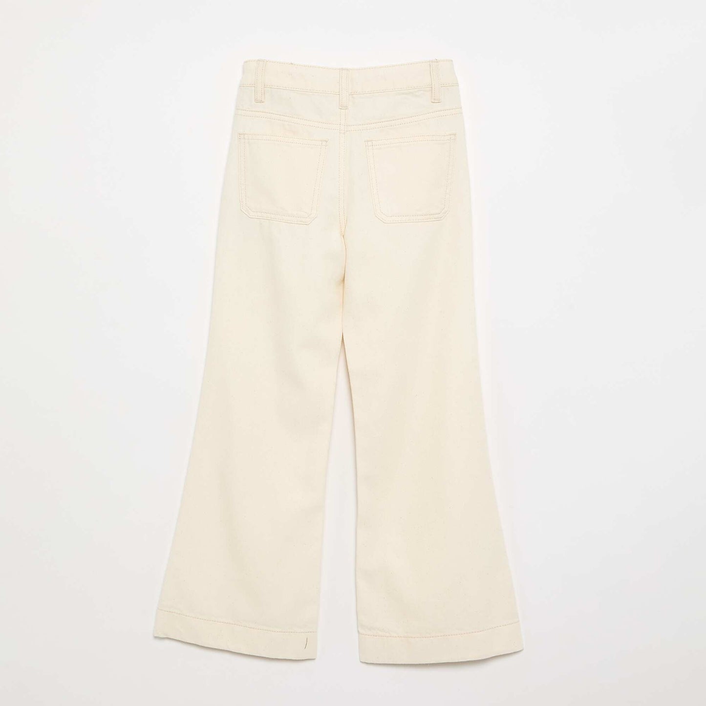 Denim Flare Trousers WHITE