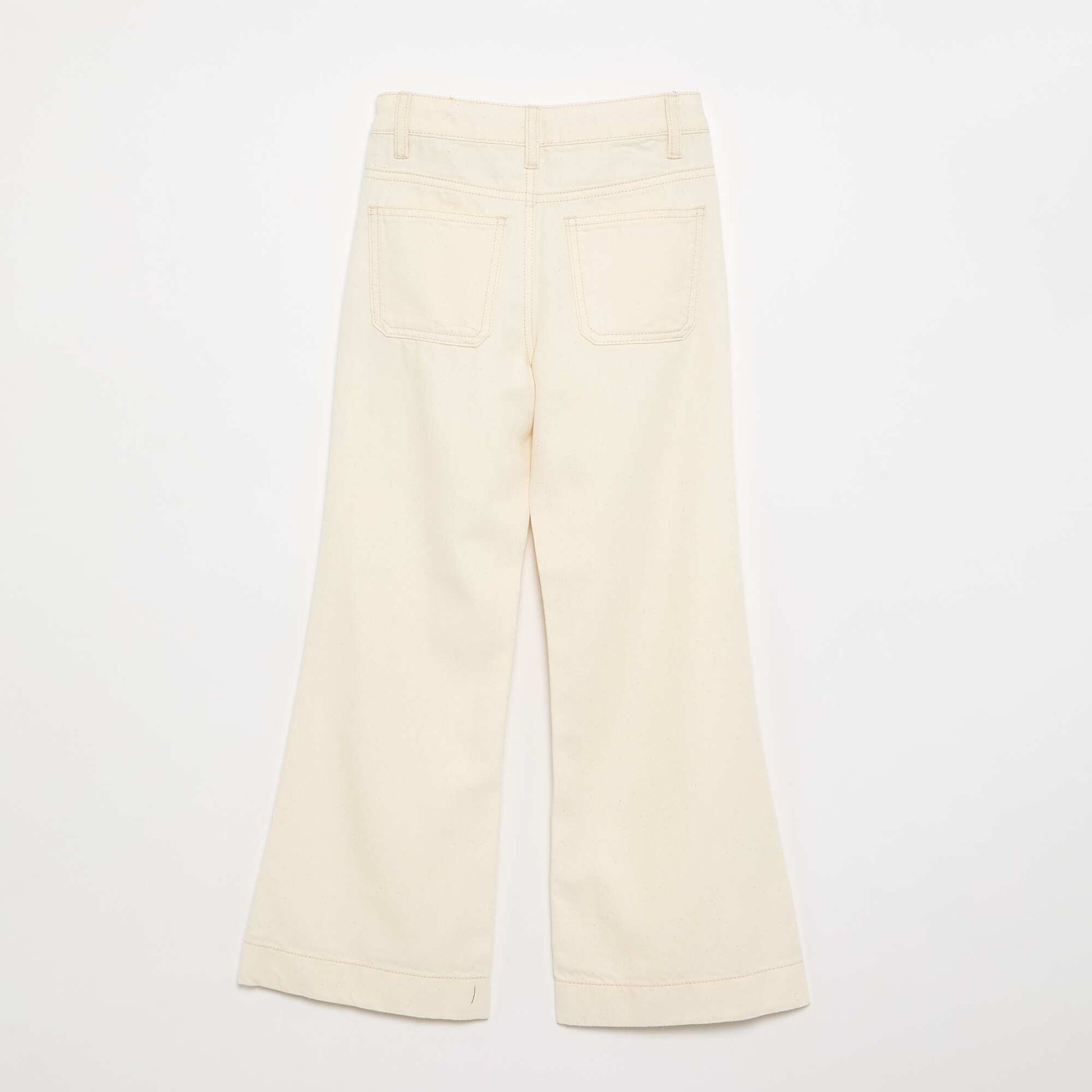 Denim Flare Trousers WHITE