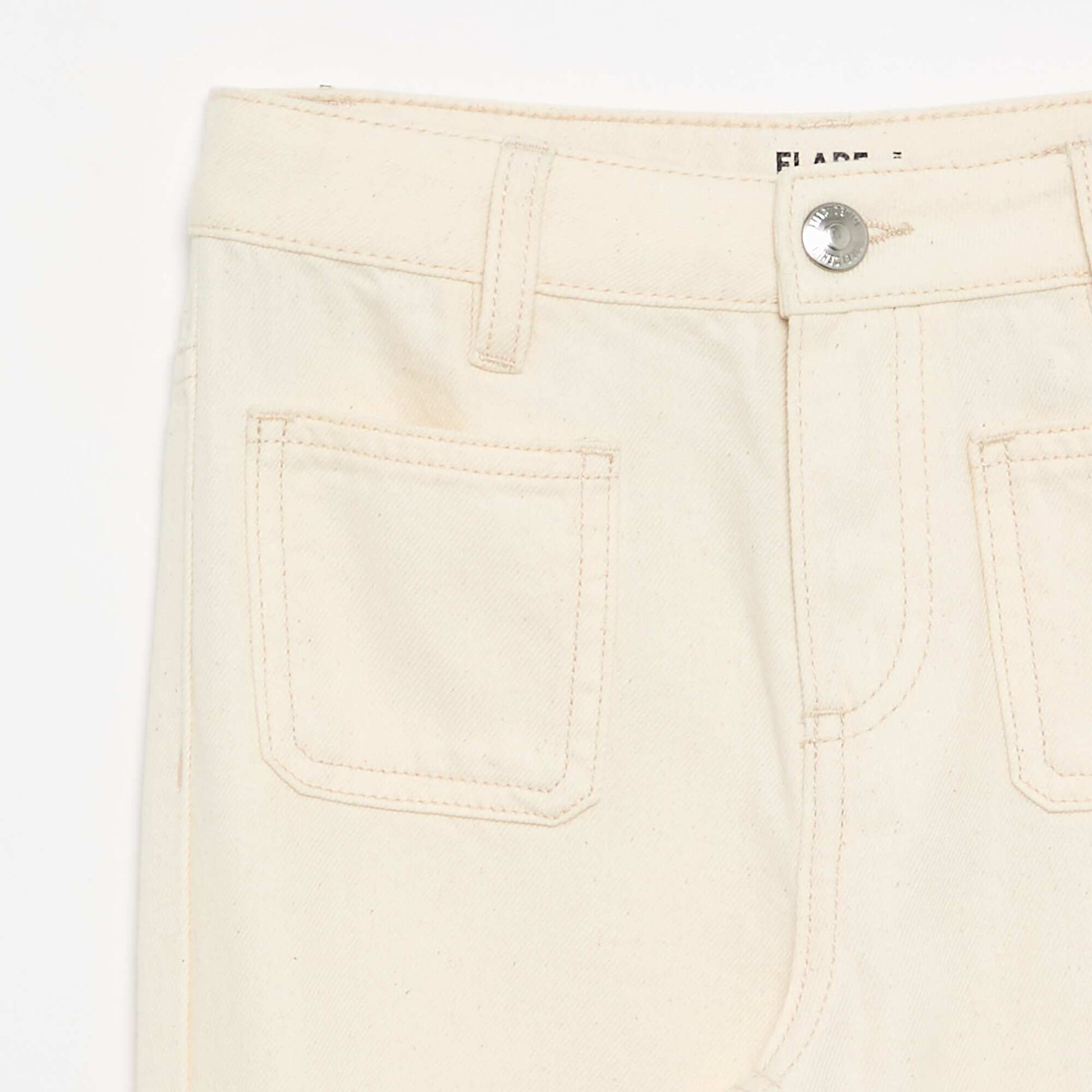 Denim Flare Trousers WHITE
