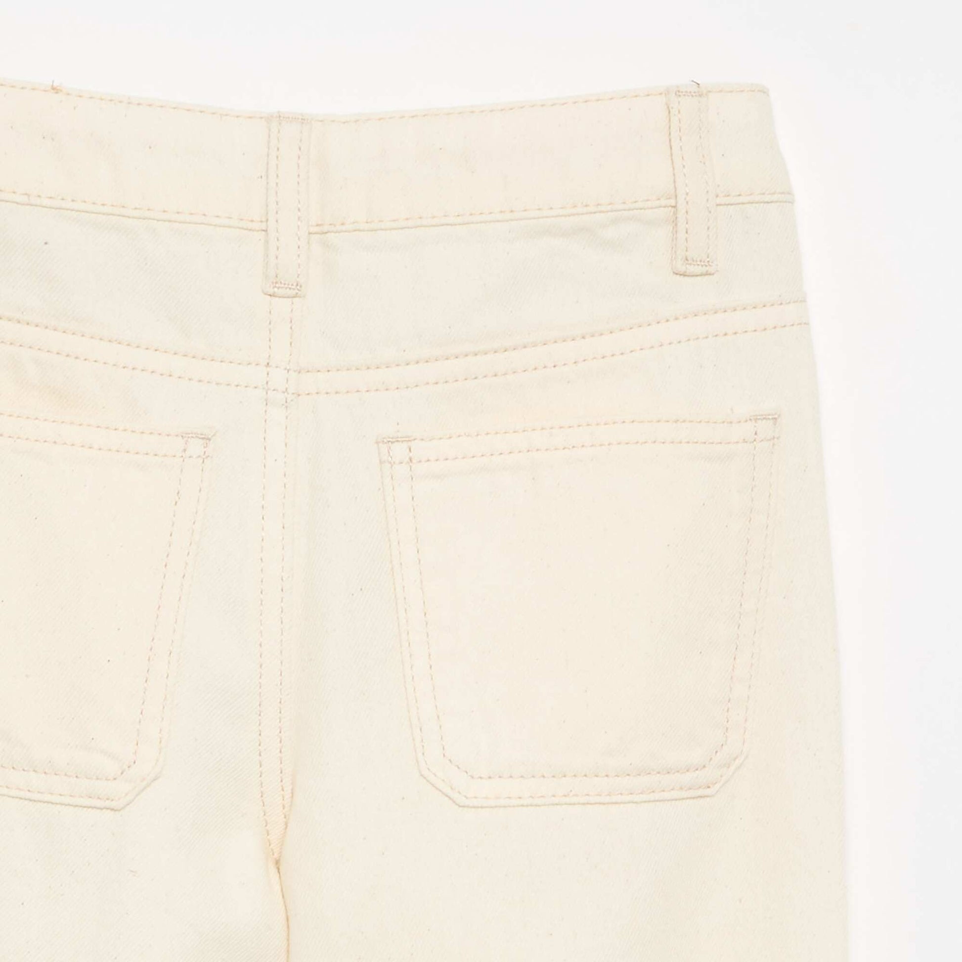Denim Flare Trousers WHITE