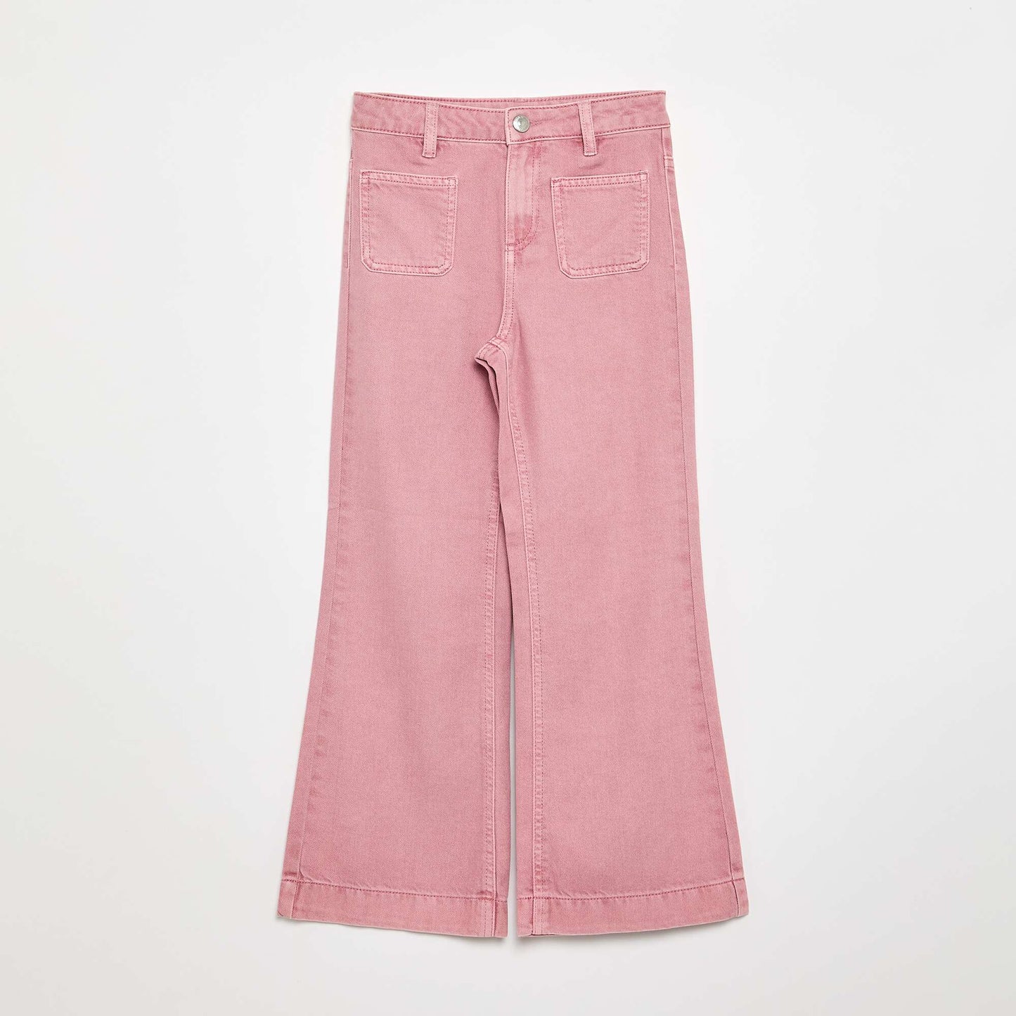 Denim Flare Trousers PINK