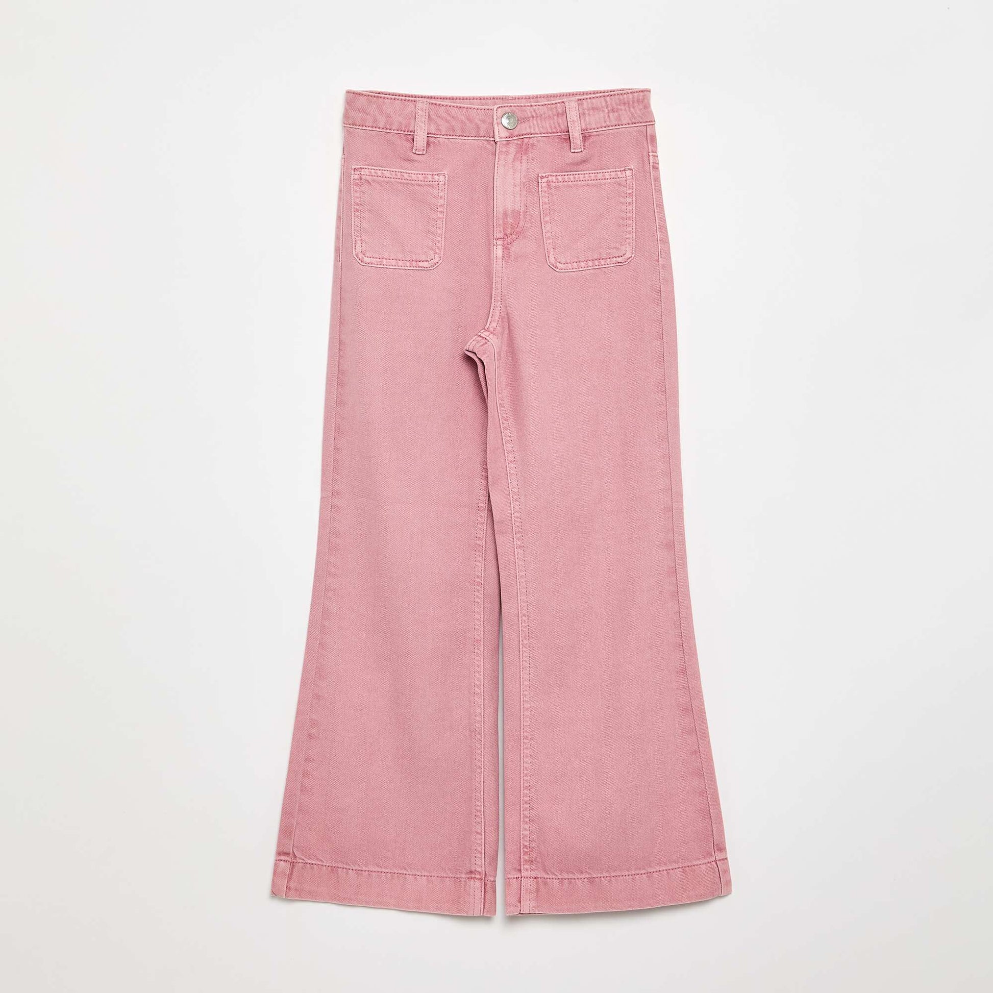 Denim Flare Trousers PINK