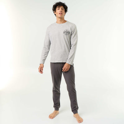 Long jersey pajama set - 2 pieces GREY