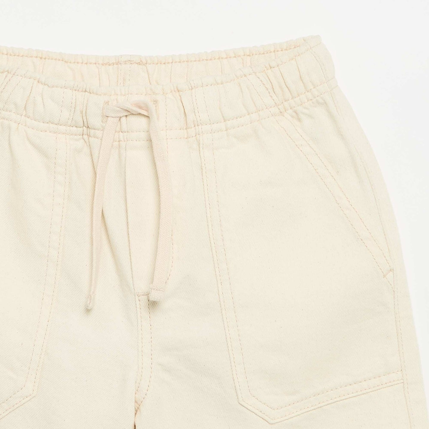 Plain Shorts with Elasticated Waist ECRU