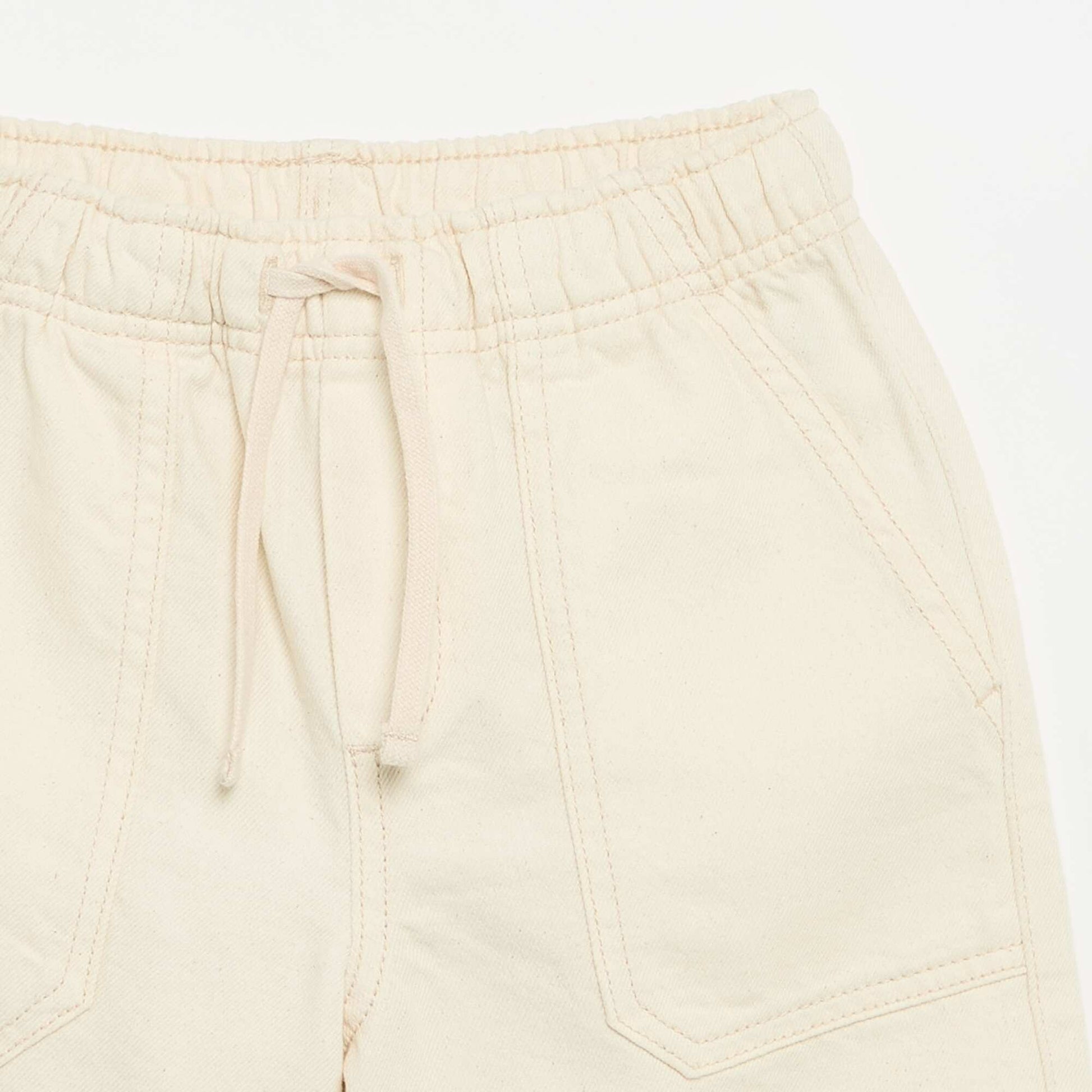 Plain Shorts with Elasticated Waist ECRU