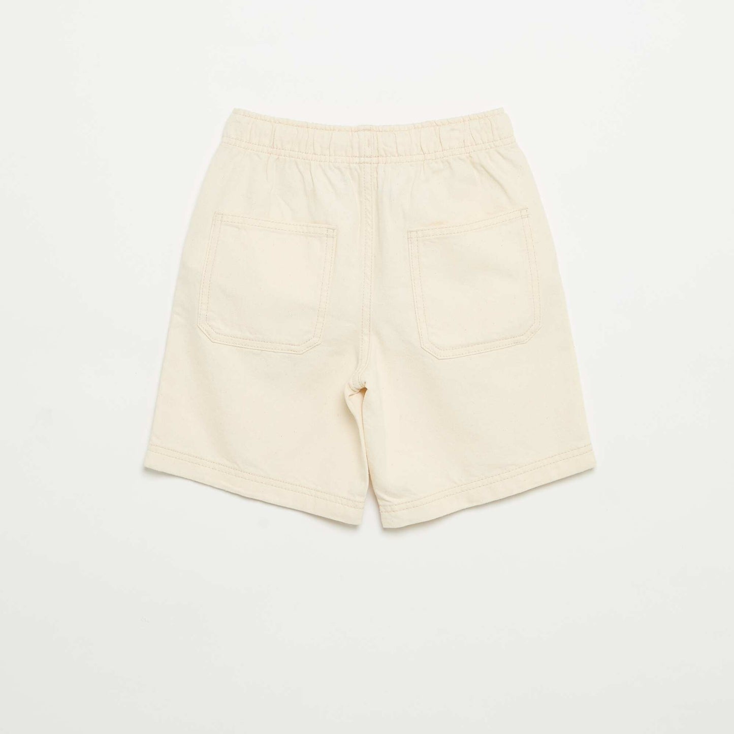 Plain Shorts with Elasticated Waist ECRU
