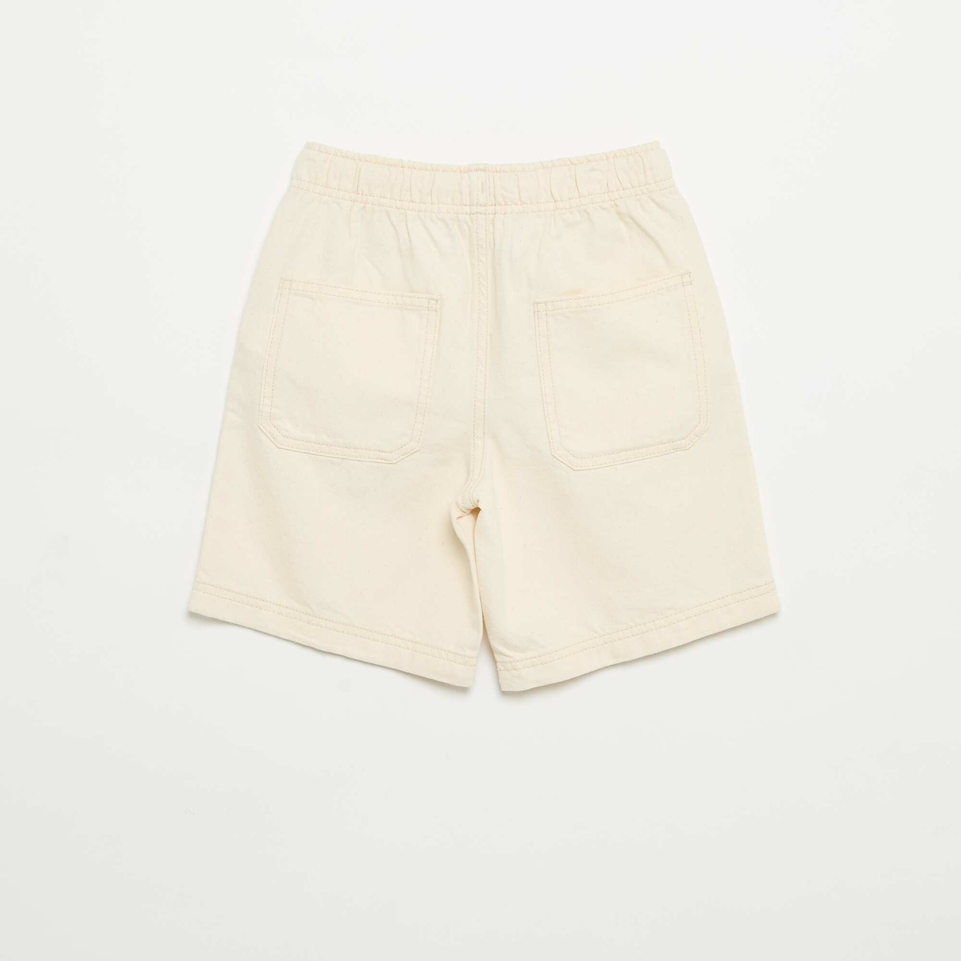 Plain Shorts with Elasticated Waist ECRU