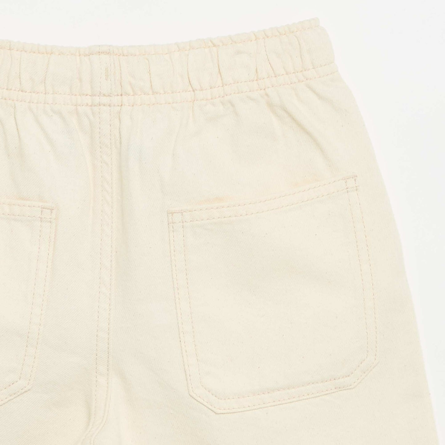 Plain Shorts with Elasticated Waist ECRU