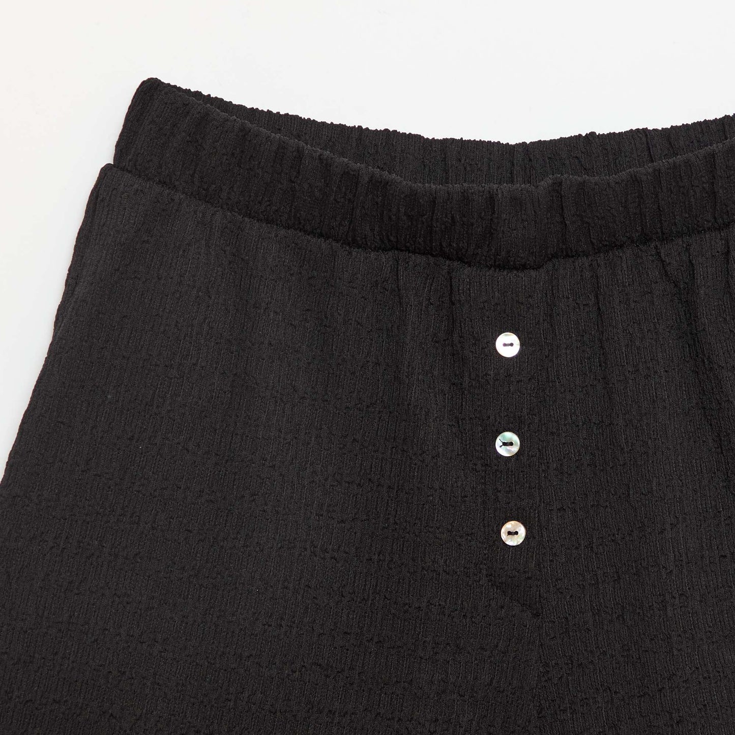 Waffle knit shorts BLACK